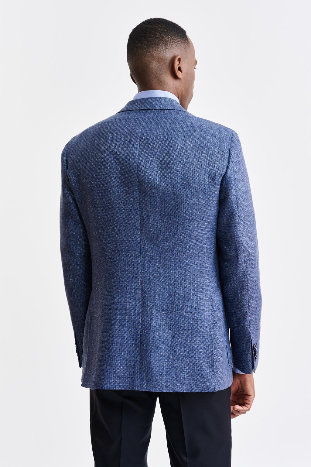Medium Blue Wool & Linen Kenton Jacket Jazz — detail 6