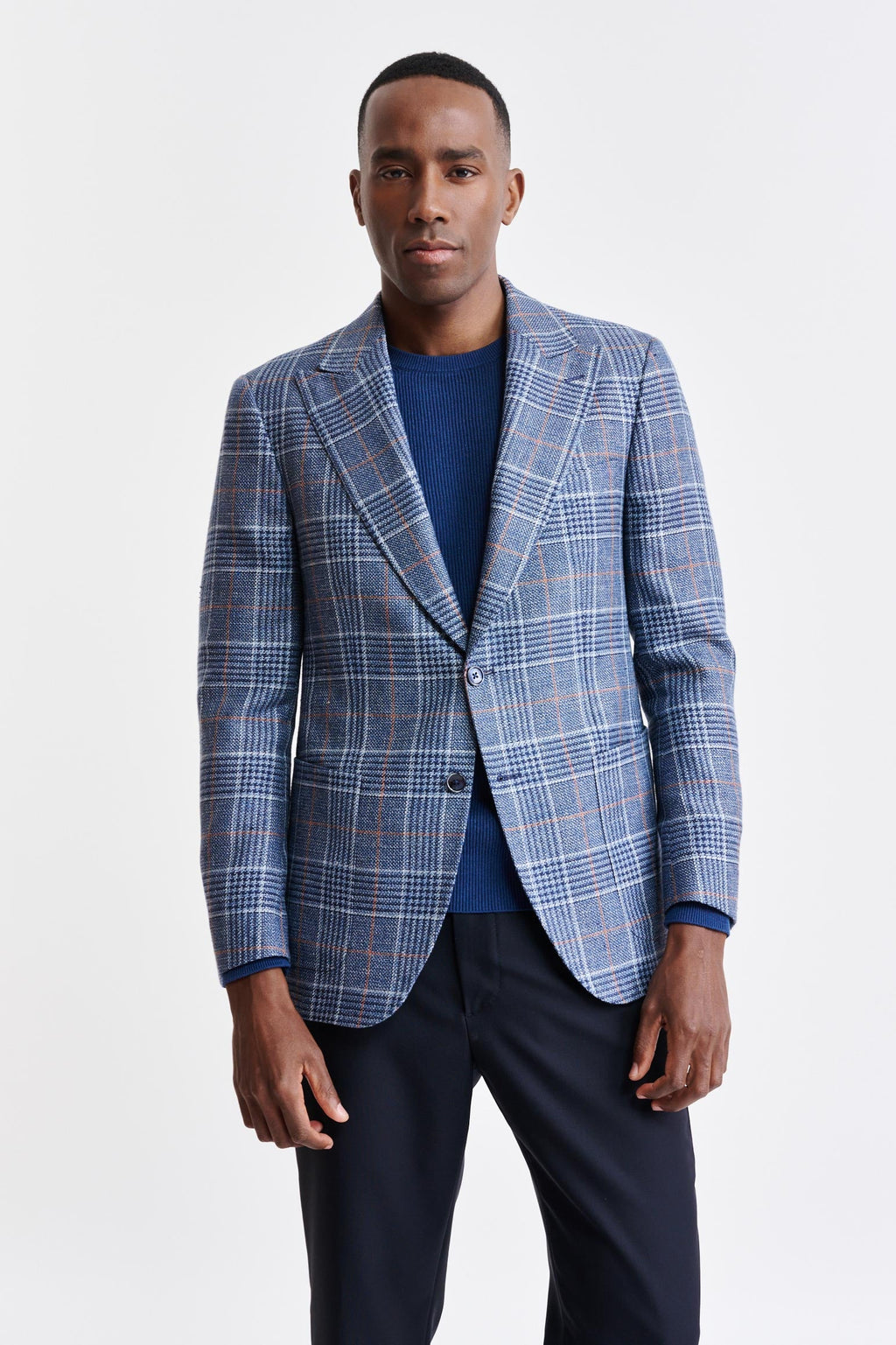 Medium Blue Wool & Linen Soho Jacket Riviera Trend