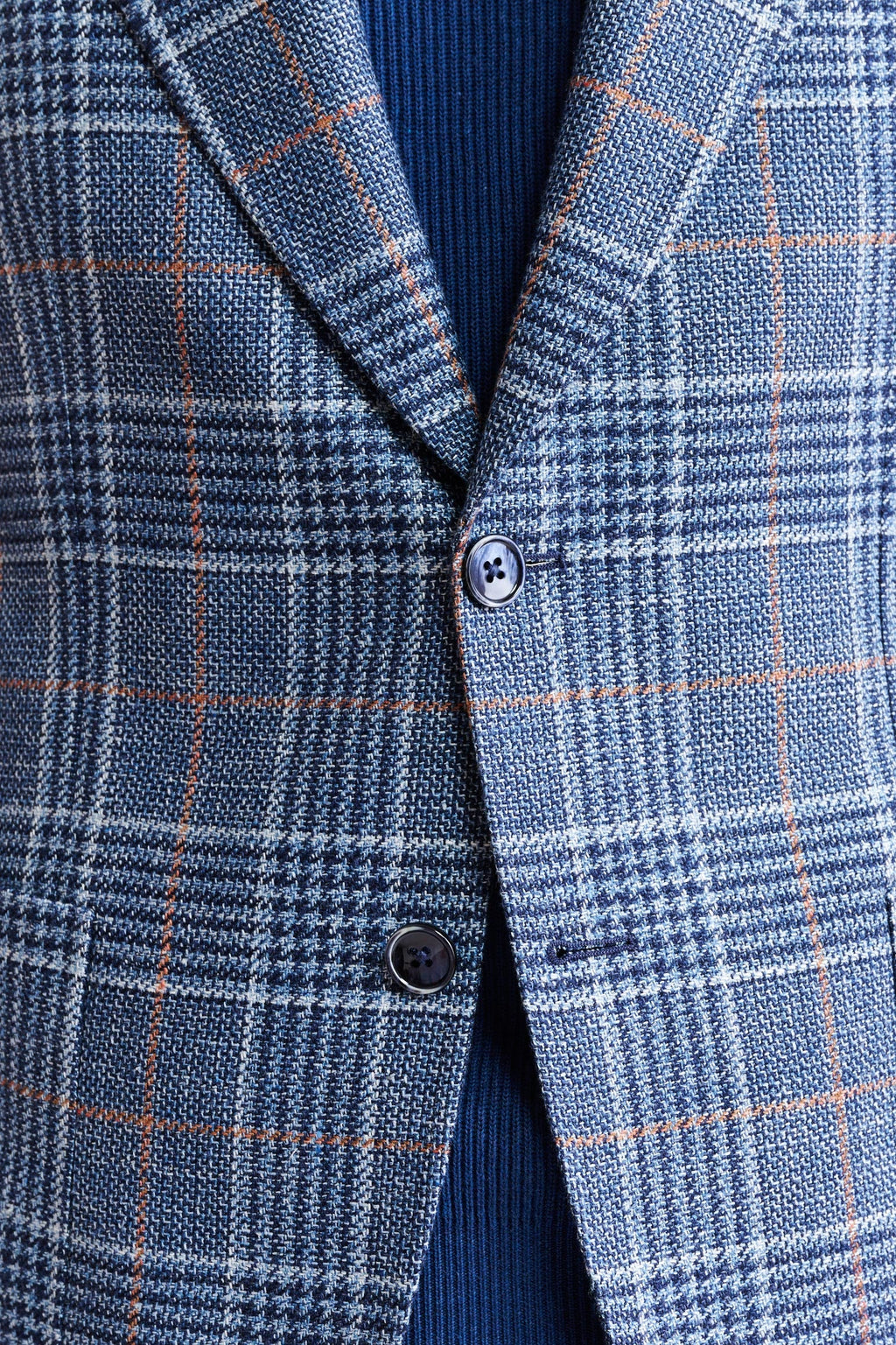 Medium Blue Wool & Linen Soho Jacket Riviera Trend — detail 2