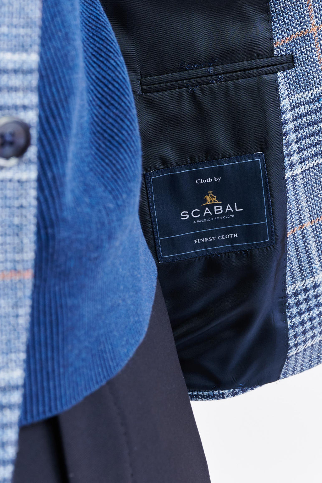 Medium Blue Wool & Linen Soho Jacket Riviera Trend — detail 3