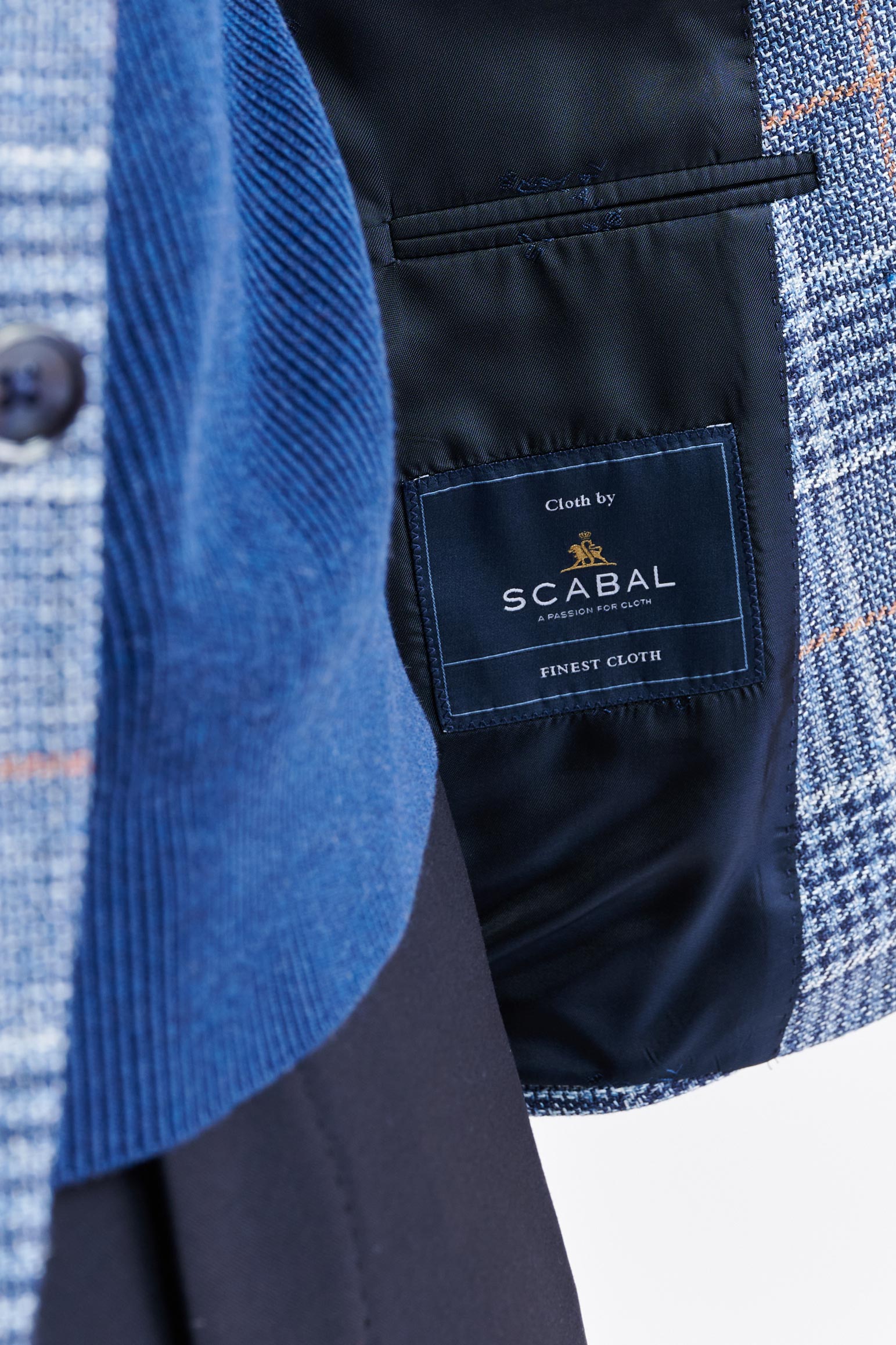 Medium Blue Wool & Linen Soho Jacket Riviera Trend — detail 3