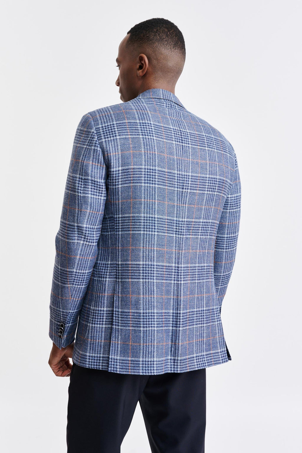 Medium Blue Wool & Linen Soho Jacket Riviera Trend — detail 6