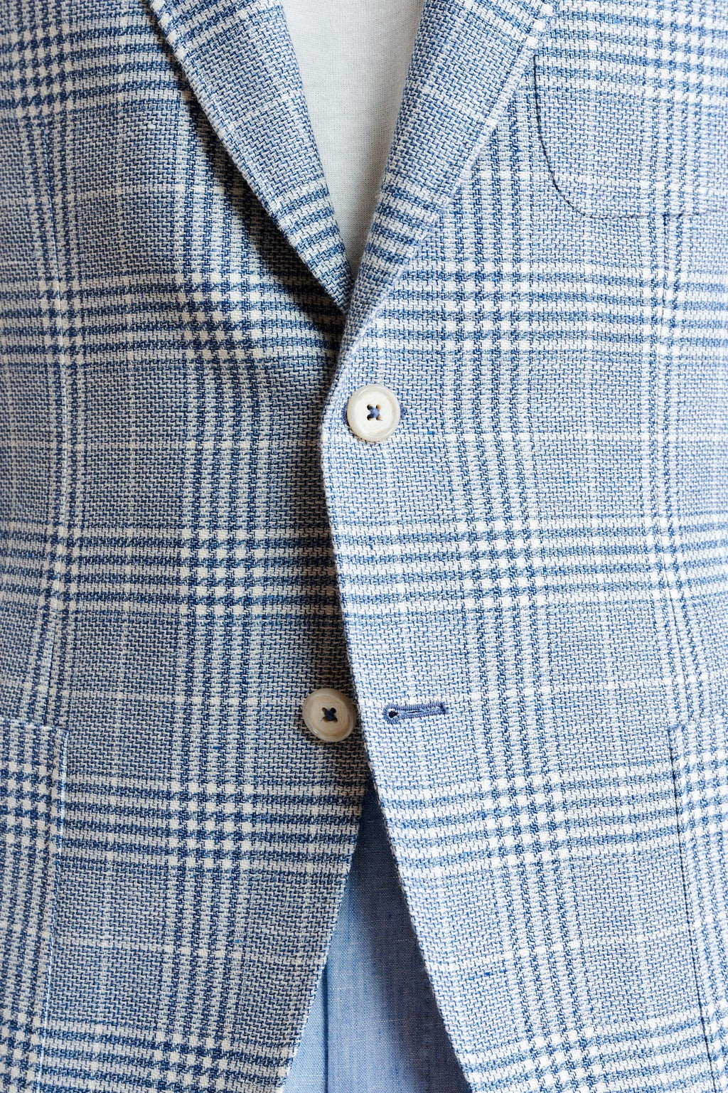 Light Blue Wool & Linen Soho Jacket Riviera Trend — detail 2