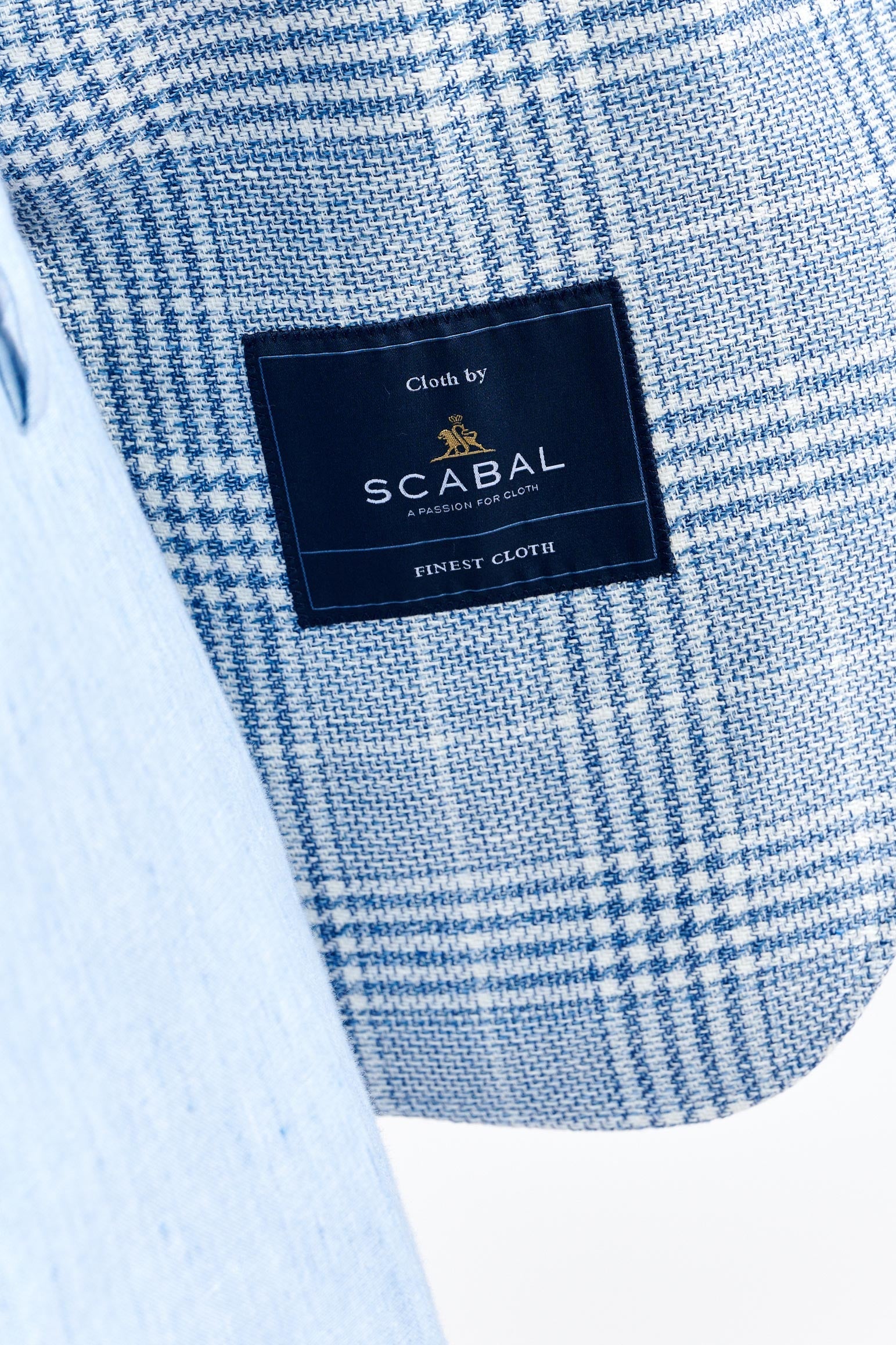 Light Blue Wool & Linen Soho Jacket Riviera Trend — detail 3