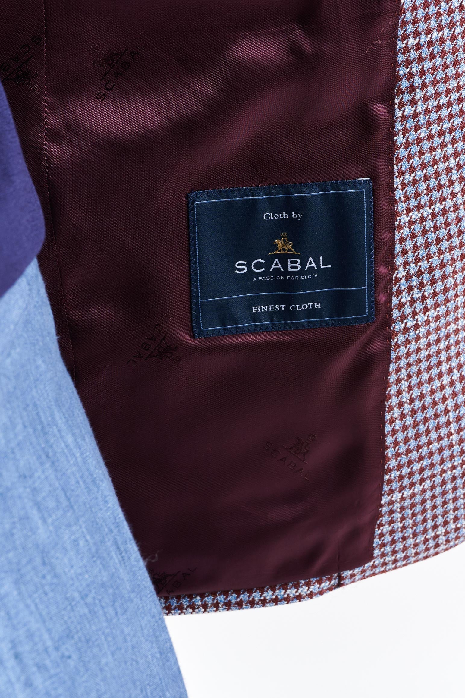 Burgundy Blue Cotton Kenton Jacket Riviera Trend — detail 3