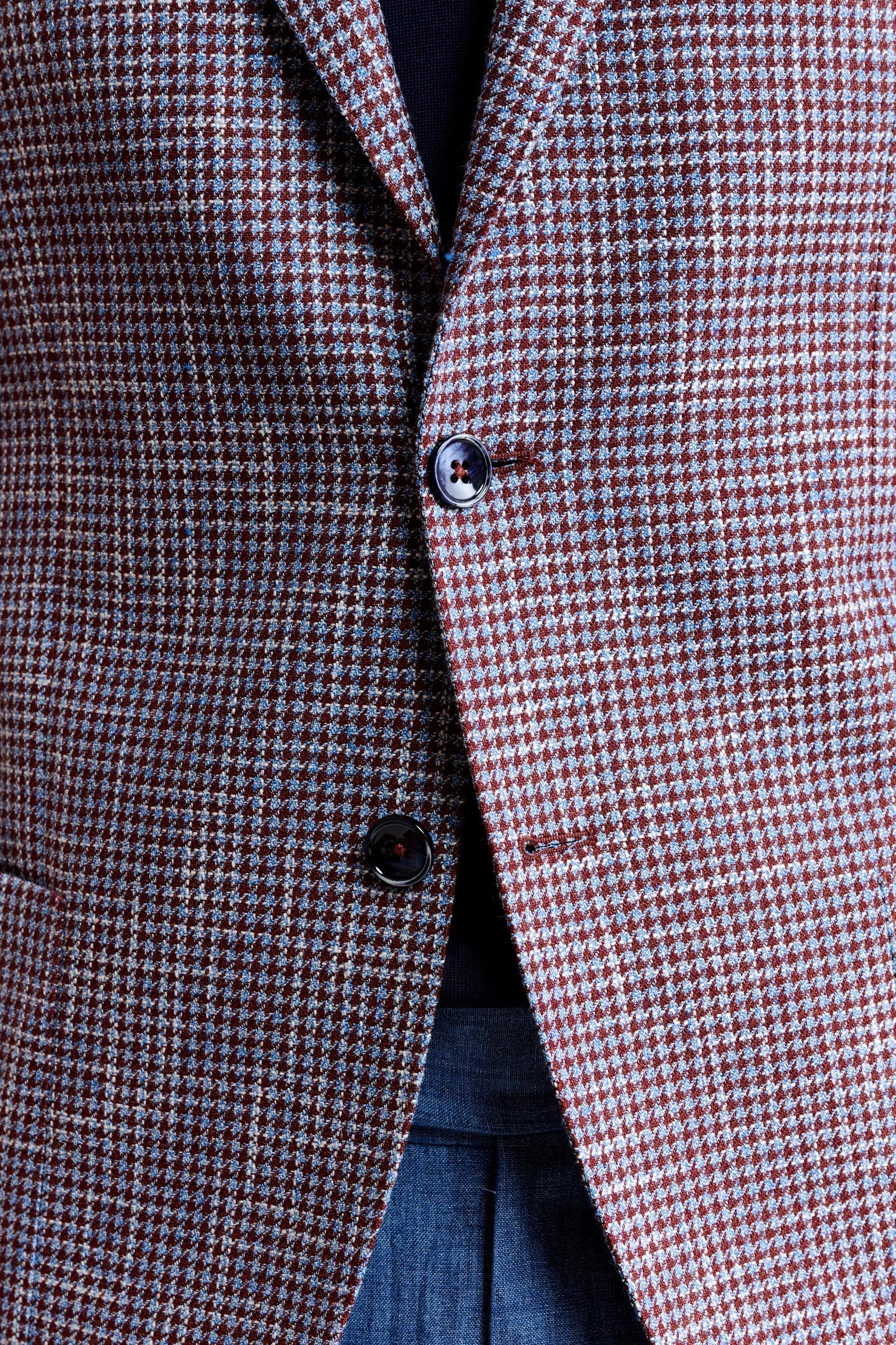 Burgundy Blue Cotton Kenton Jacket Riviera Trend — detail 2