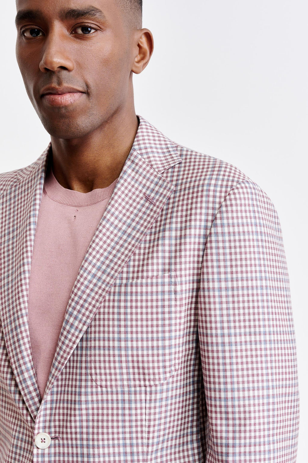 Red 100% Wool Super 130's Kenton Light Jacket Riviera Trend — detail 4