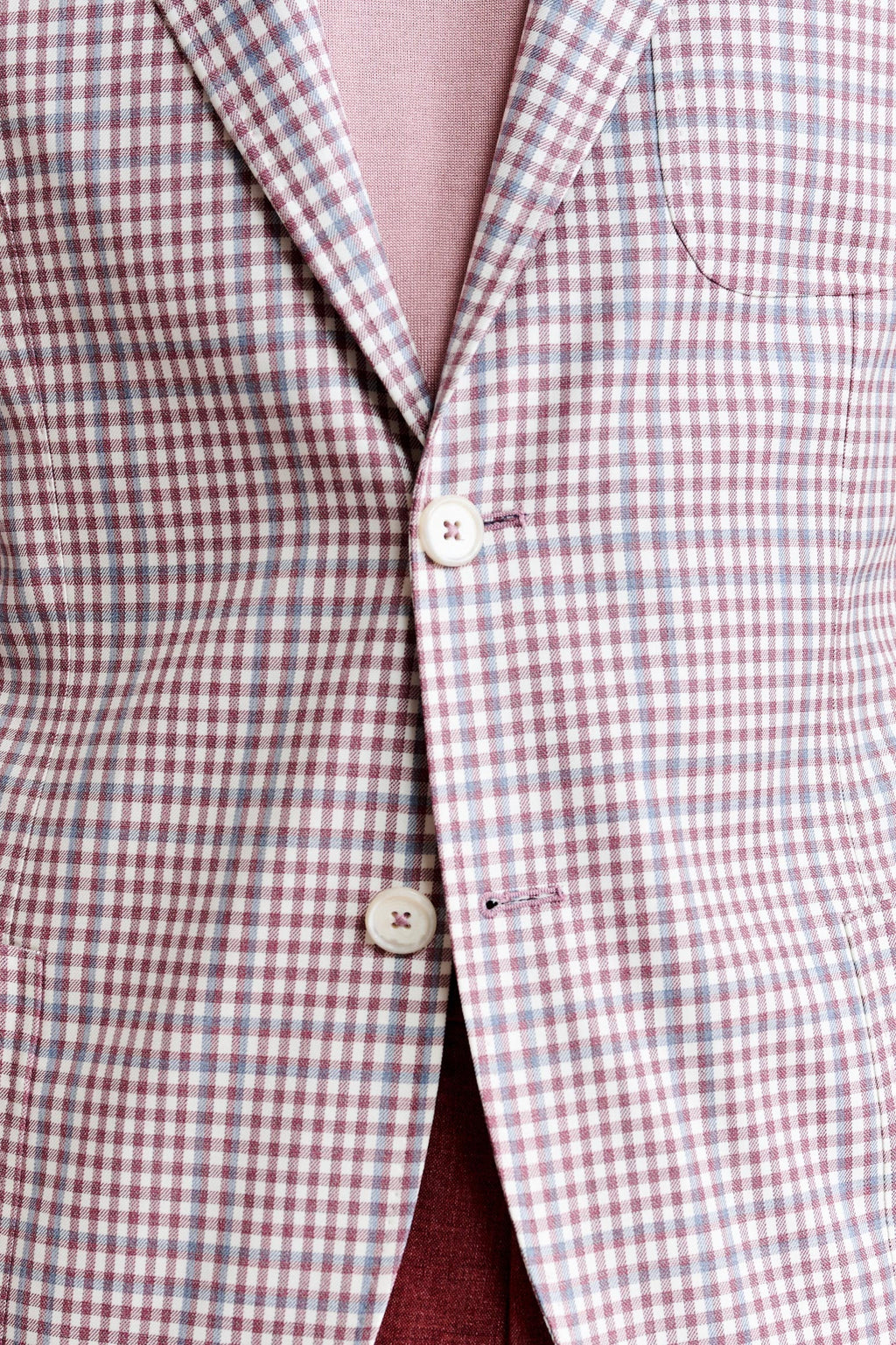 Red 100% Wool Super 130's Kenton Light Jacket Riviera Trend — detail 2