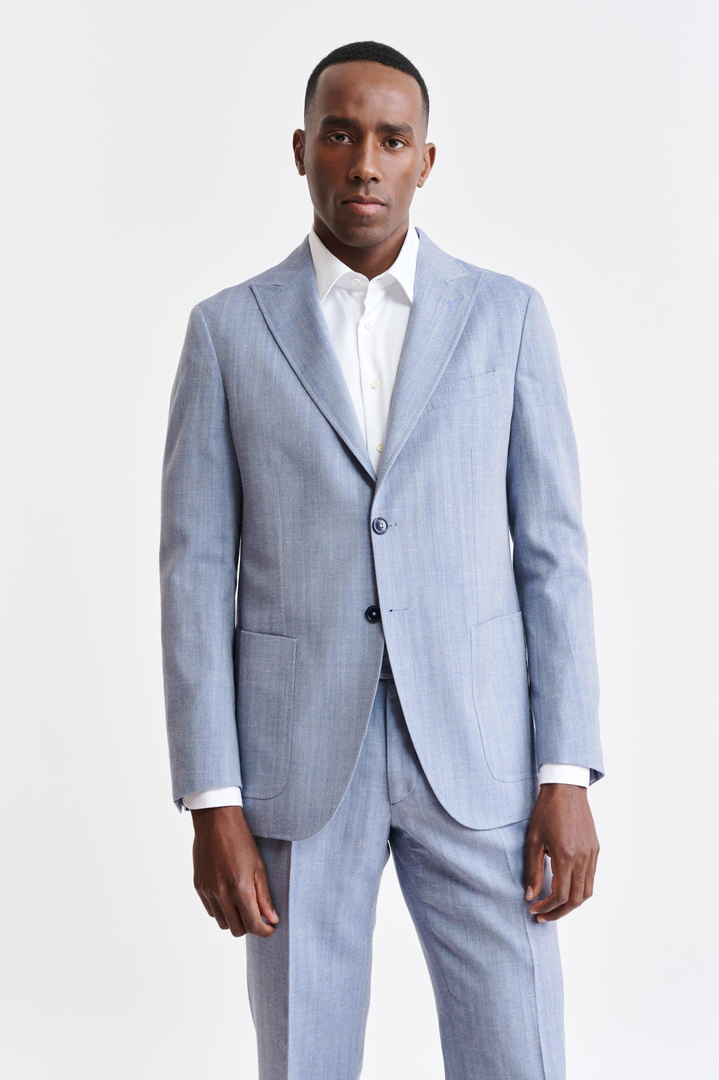 Medium Blue Wool & Cashmere Kenton Suit Jazz — detail 4