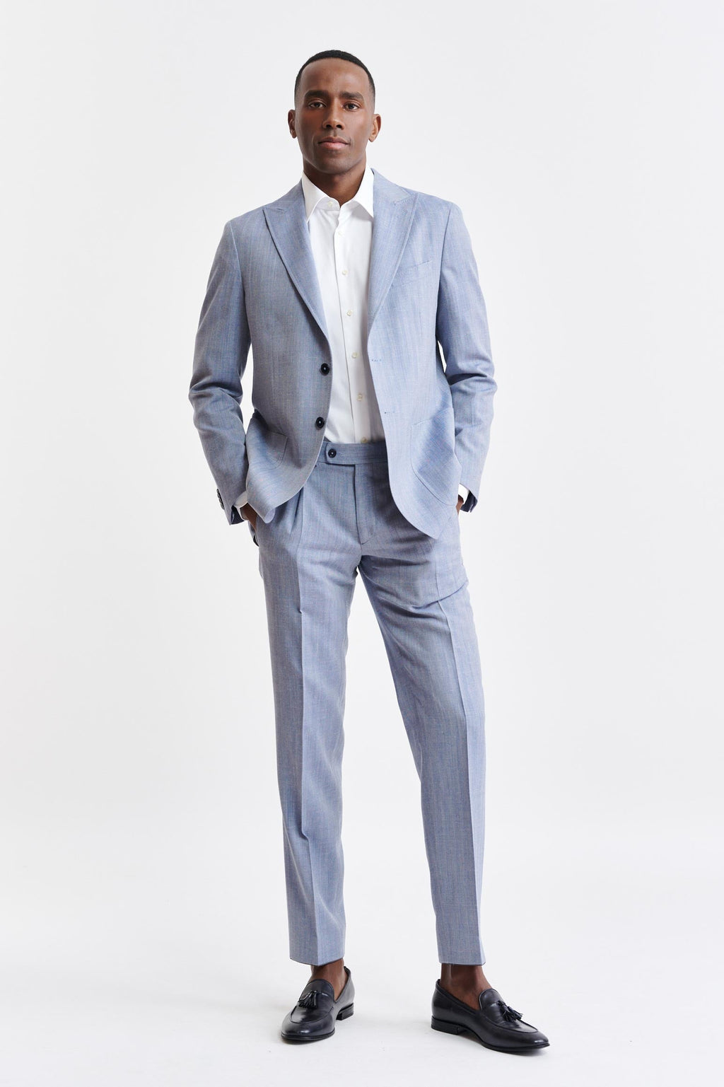 Medium Blue Wool & Cashmere Kenton Jacket Jazz — detail 4