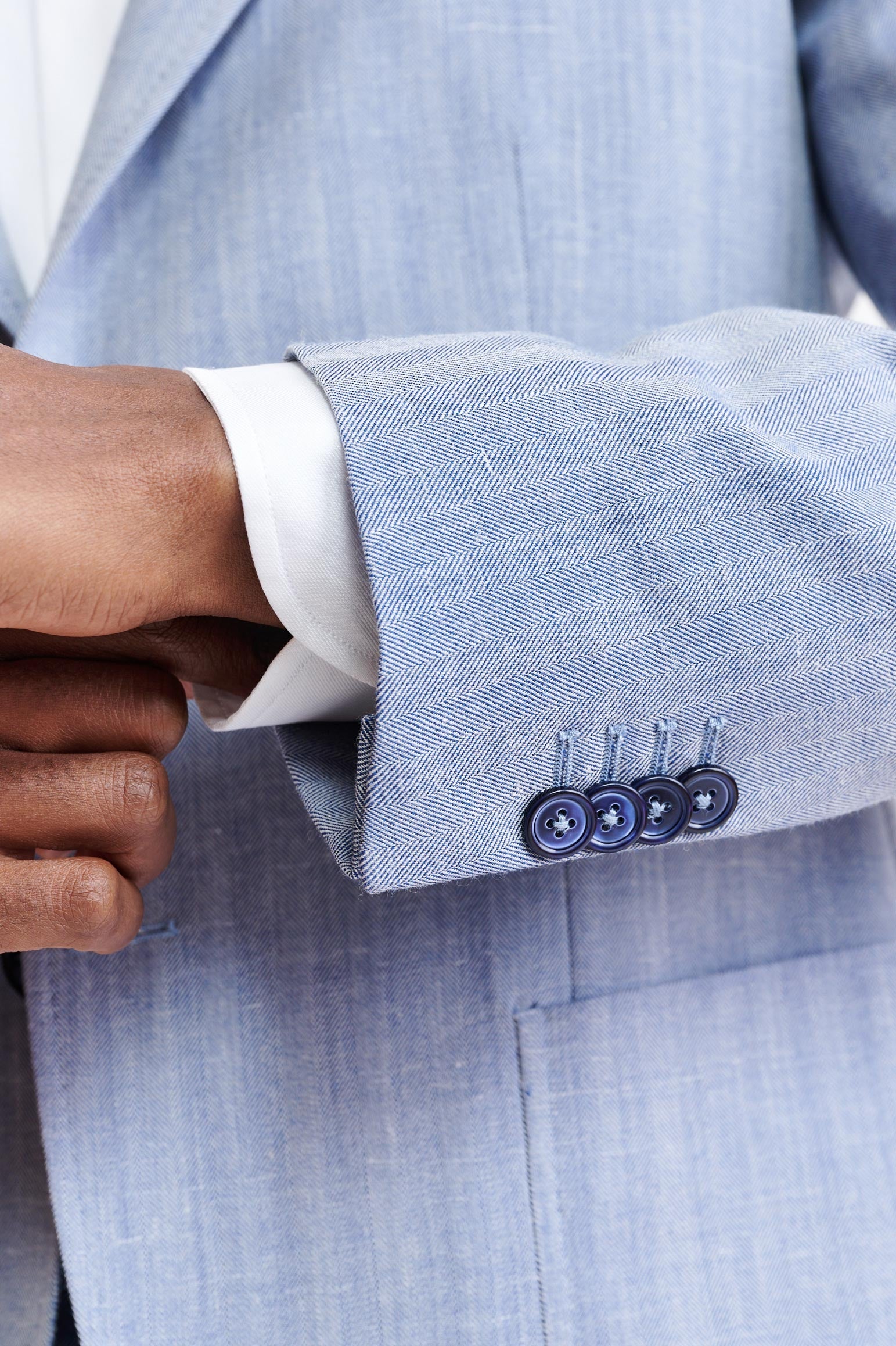 Medium Blue Wool & Cashmere Kenton Suit Jazz — detail 1