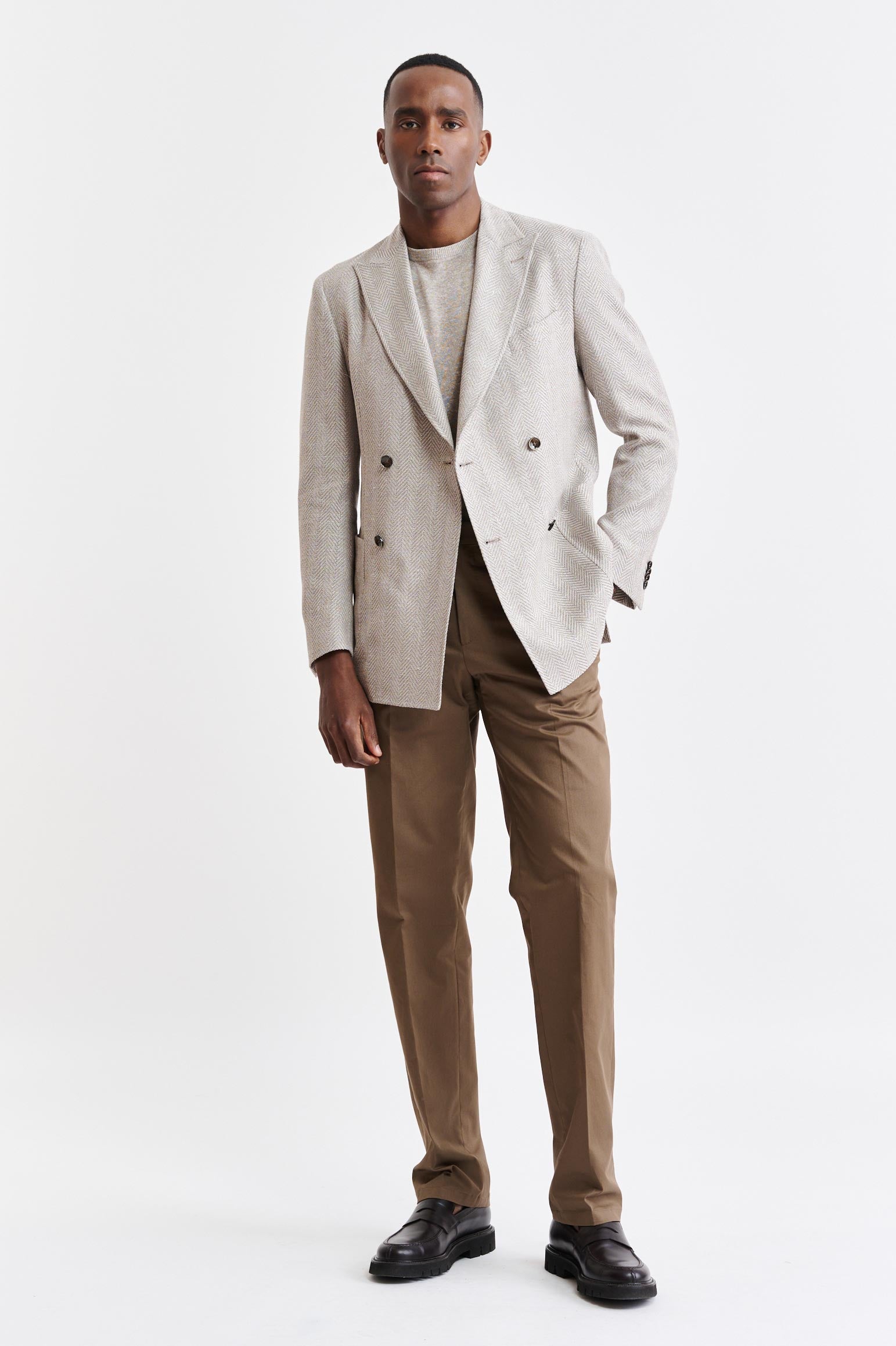 Light Beige Wool & Linen Kenton Jacket Jazz — detail 4