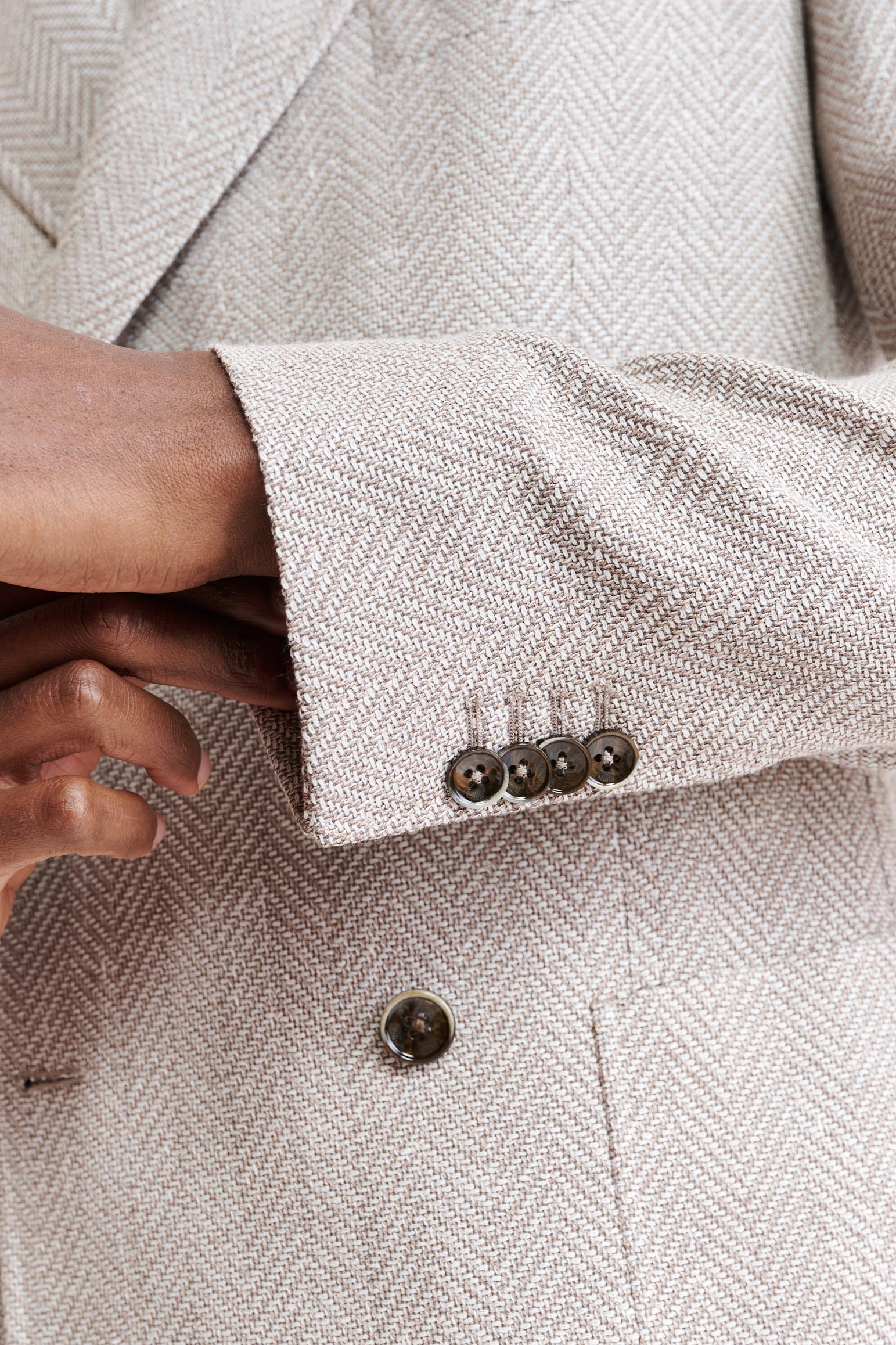 Light Beige Wool & Linen Kenton Jacket Jazz — detail 1