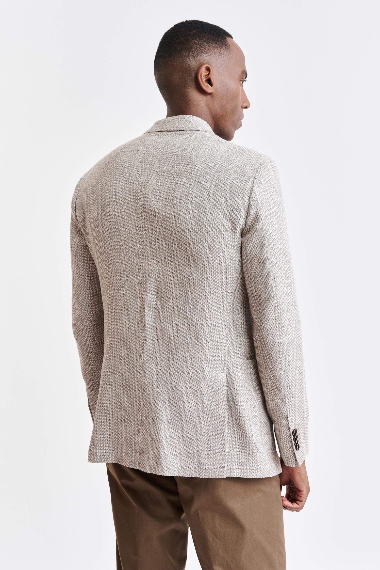 Light Beige Wool & Linen Kenton Jacket Jazz — detail 6
