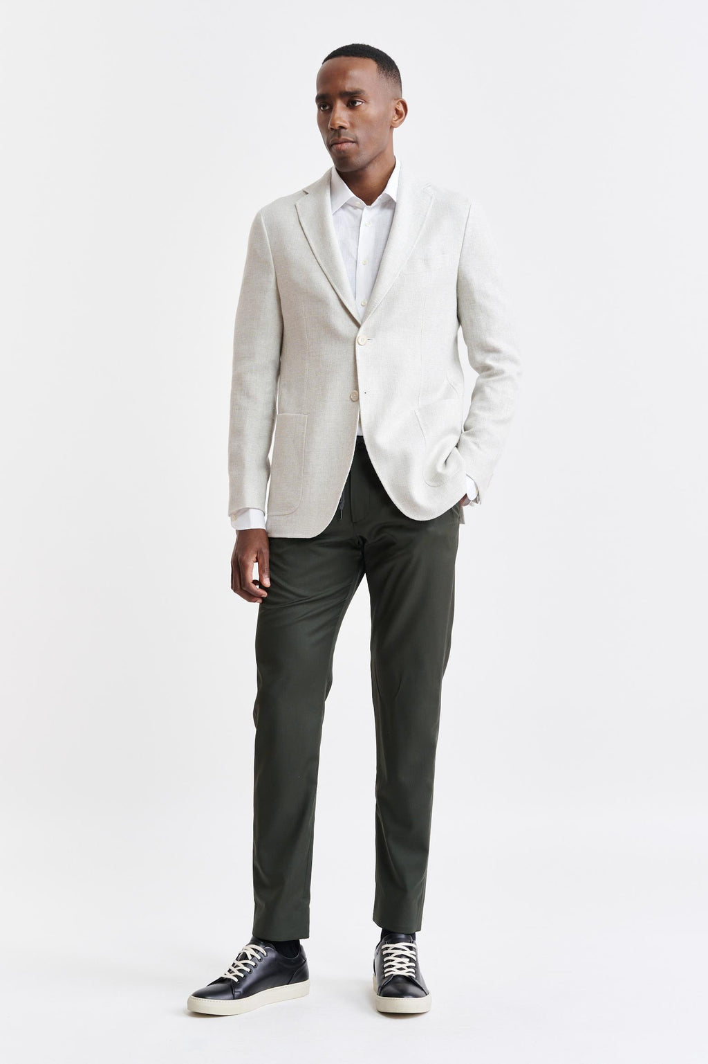 White Wool & Linen Kenton Jacket Jazz — detail 4