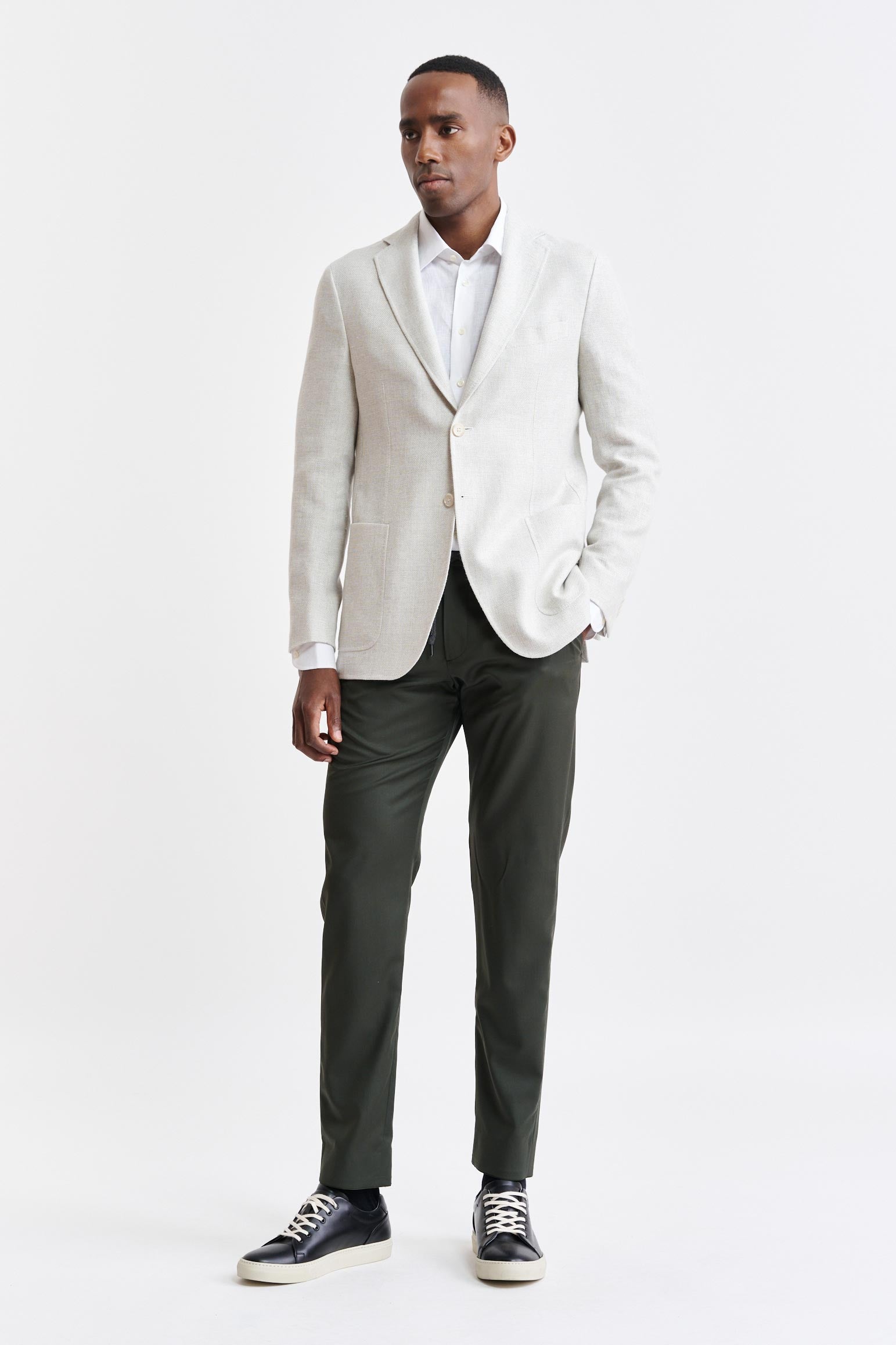 White Wool & Linen Kenton Jacket Jazz — detail 4