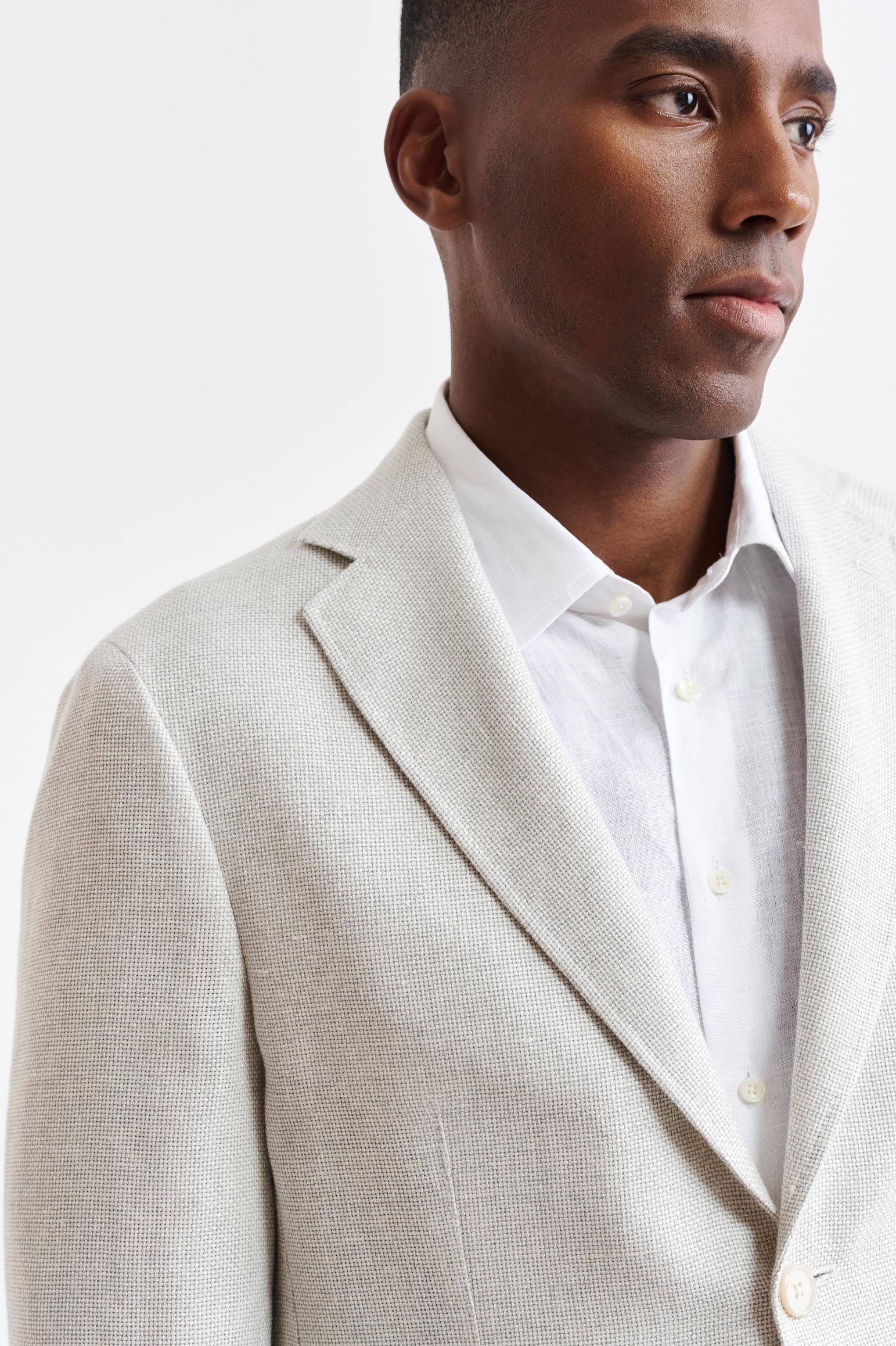White Wool & Linen Kenton Jacket Jazz — detail 5