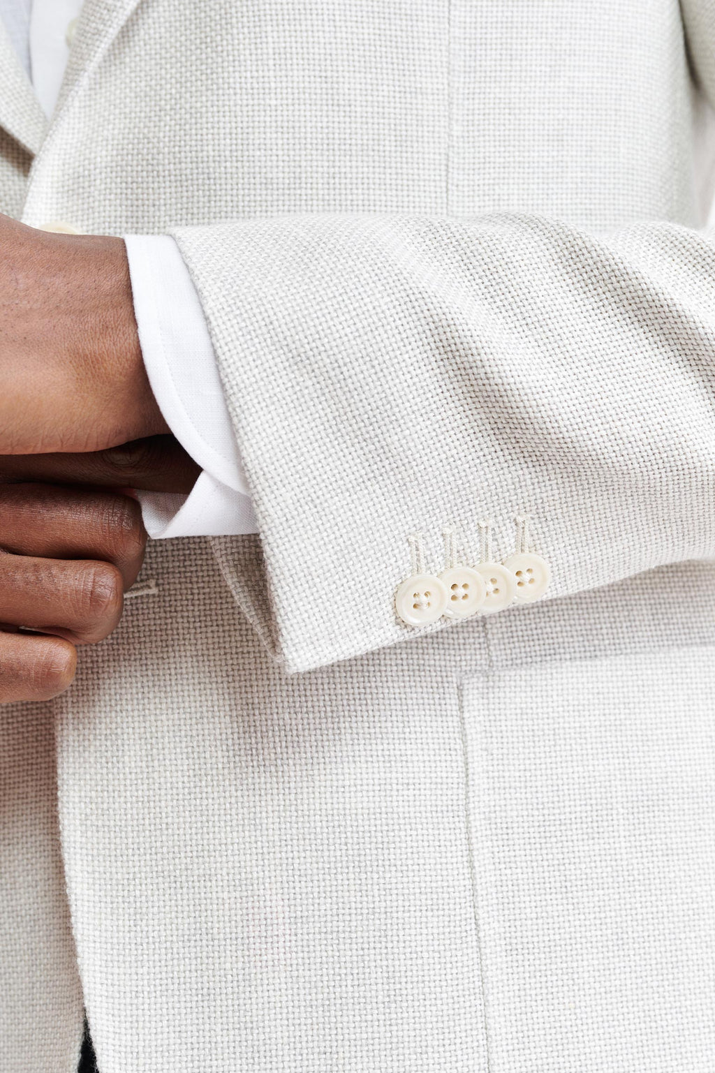 White Wool & Linen Kenton Jacket Jazz — detail 1