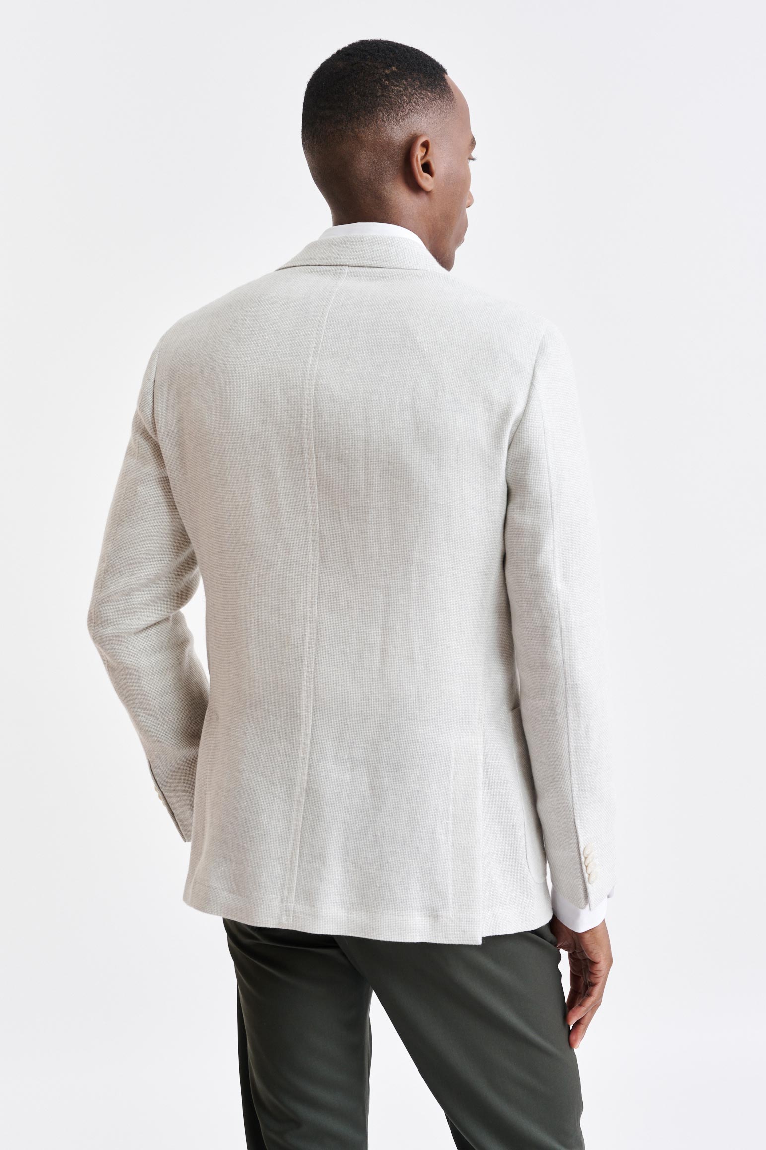 White Wool & Linen Kenton Jacket Jazz — detail 6