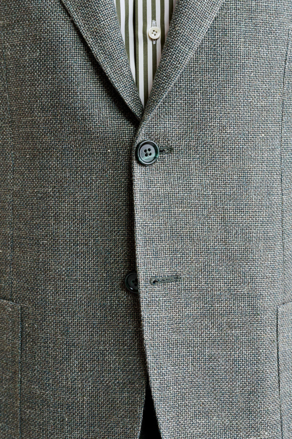 Medium Green Wool & Linen Kenton Jacket Jazz — detail 2