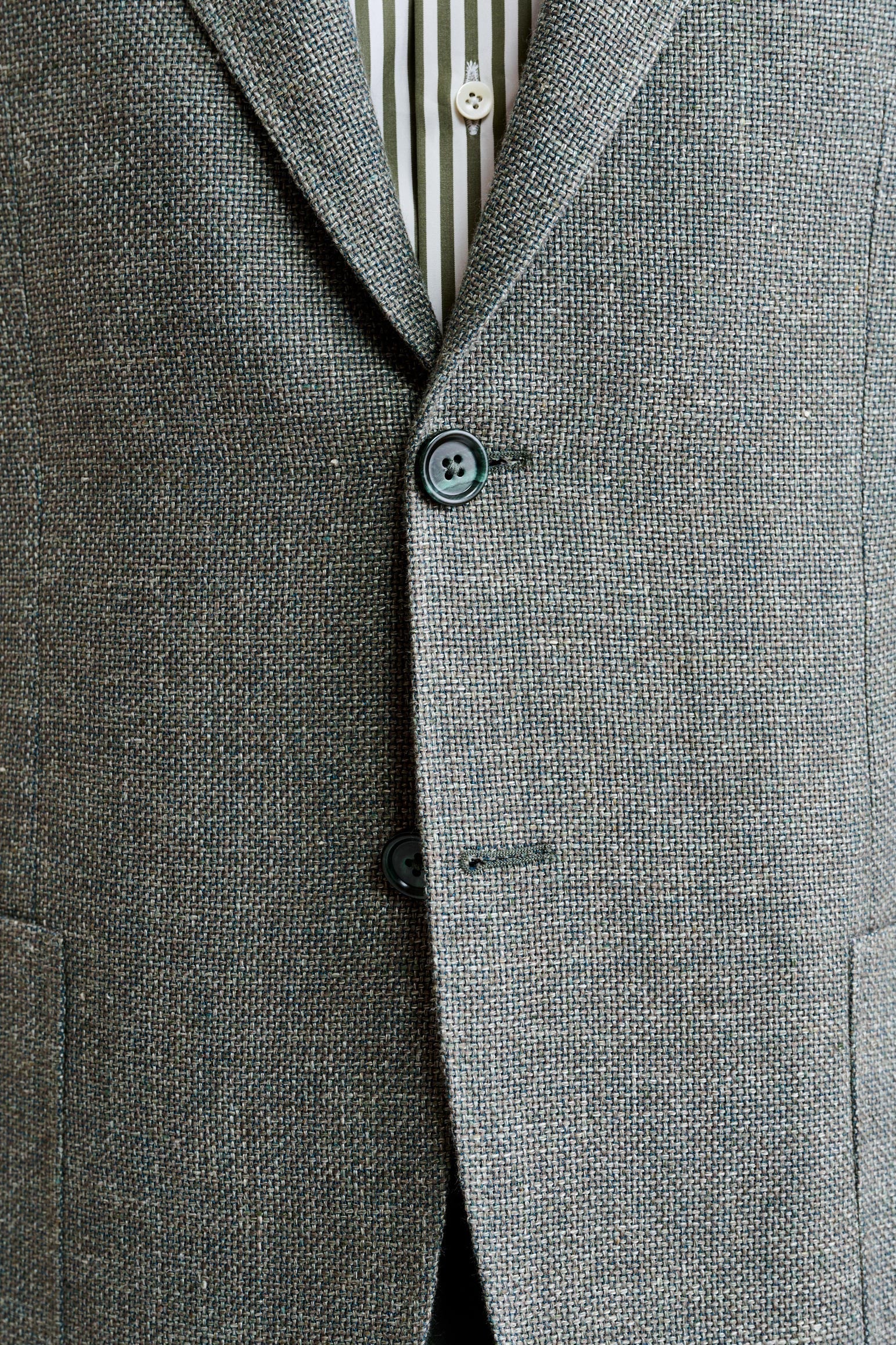 Medium Green Wool & Linen Kenton Jacket Jazz — detail 2