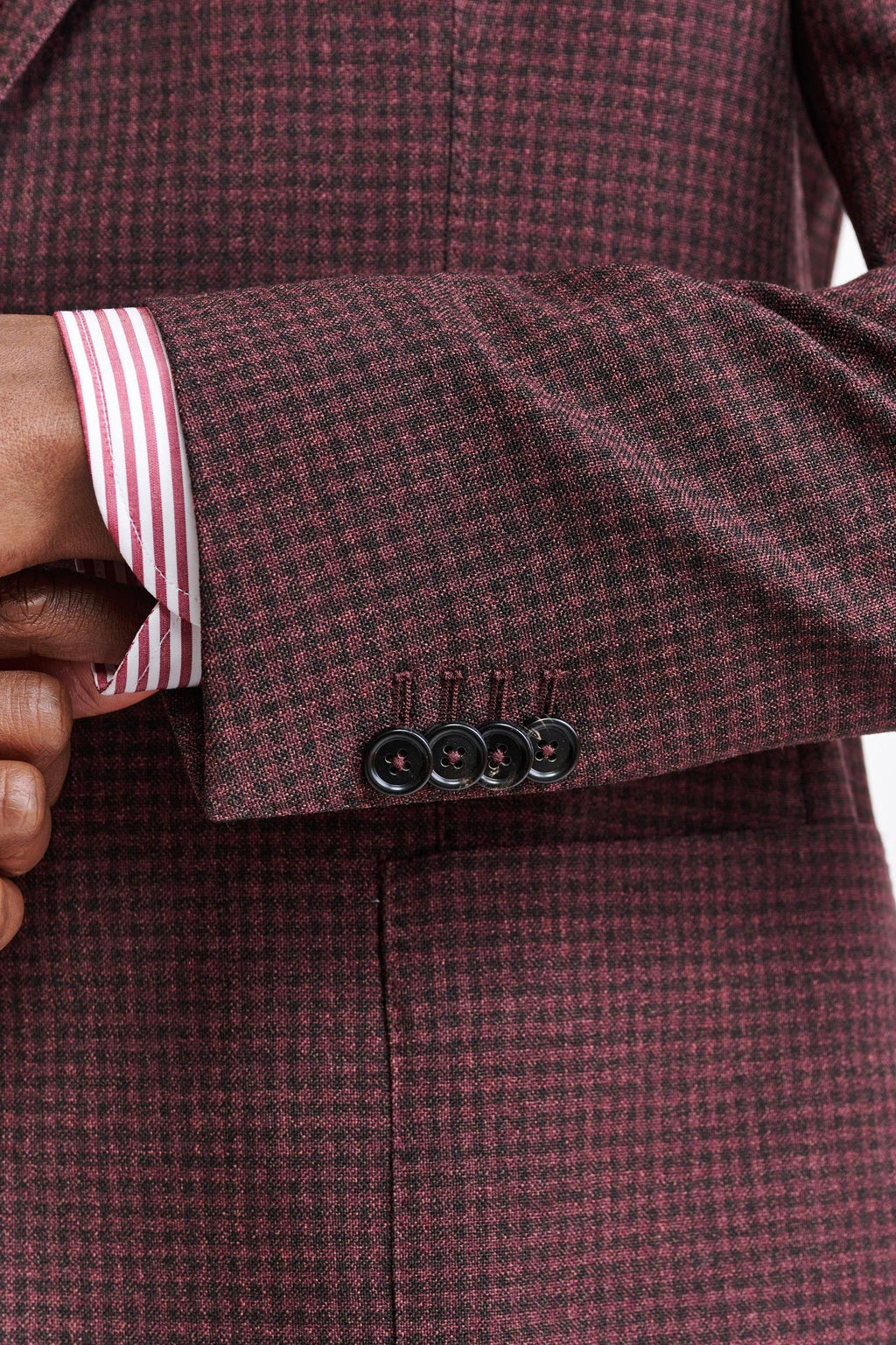 Dark Red 100% Wool Kenton Jacket Jazz — detail 1
