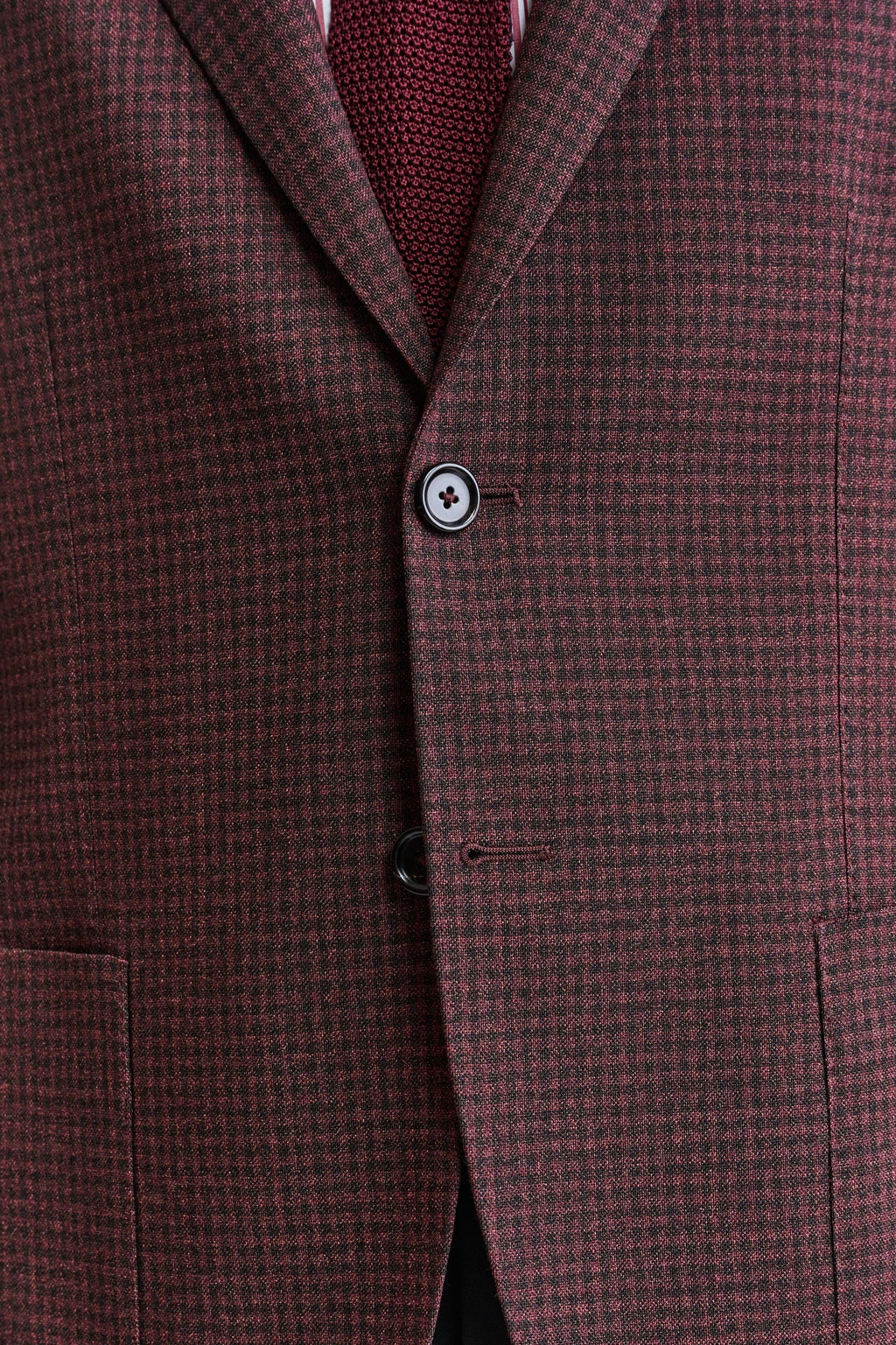 Dark Red 100% Wool Kenton Jacket Jazz — detail 2