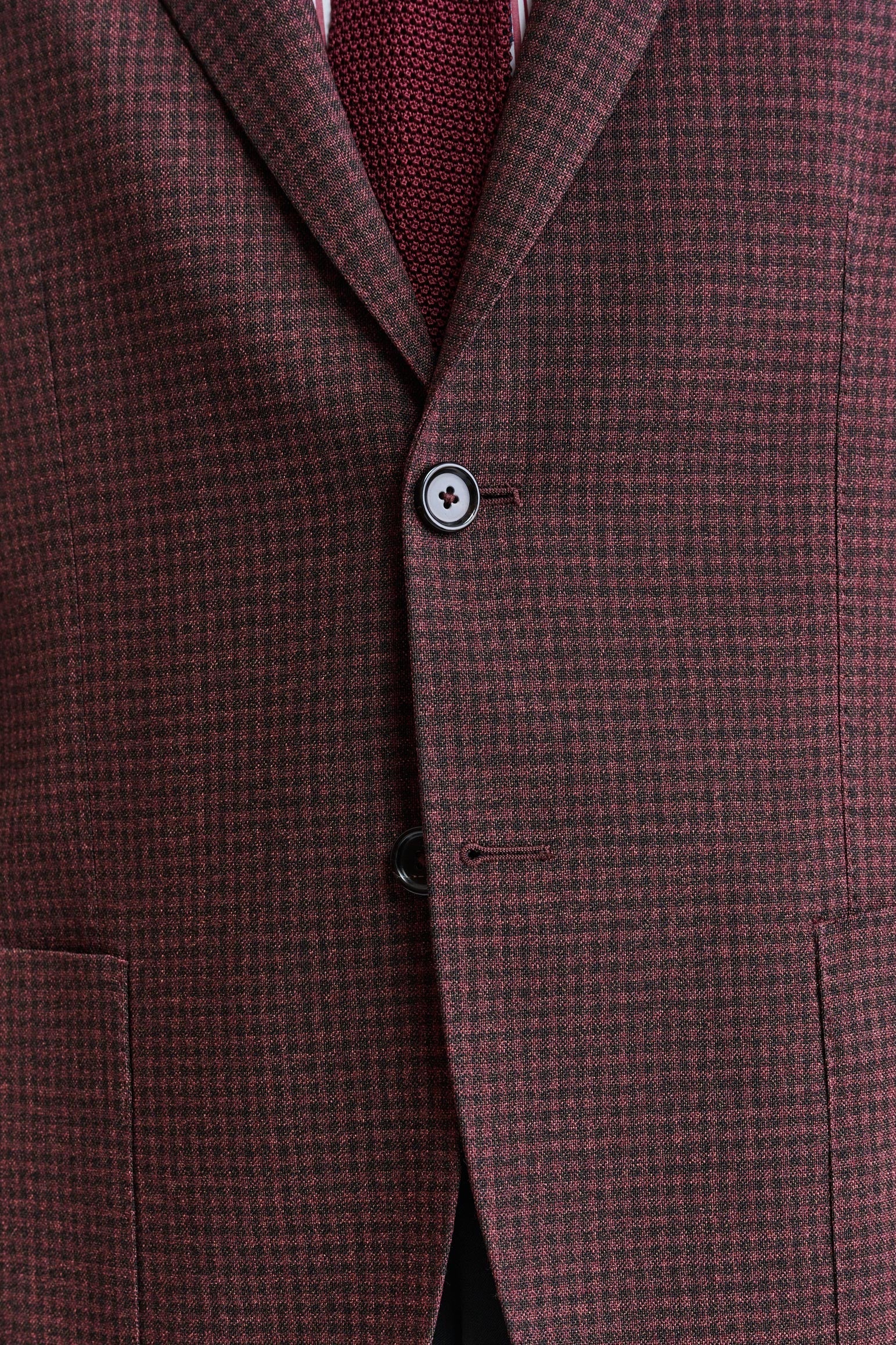 Dark Red 100% Wool Kenton Jacket Jazz — detail 2