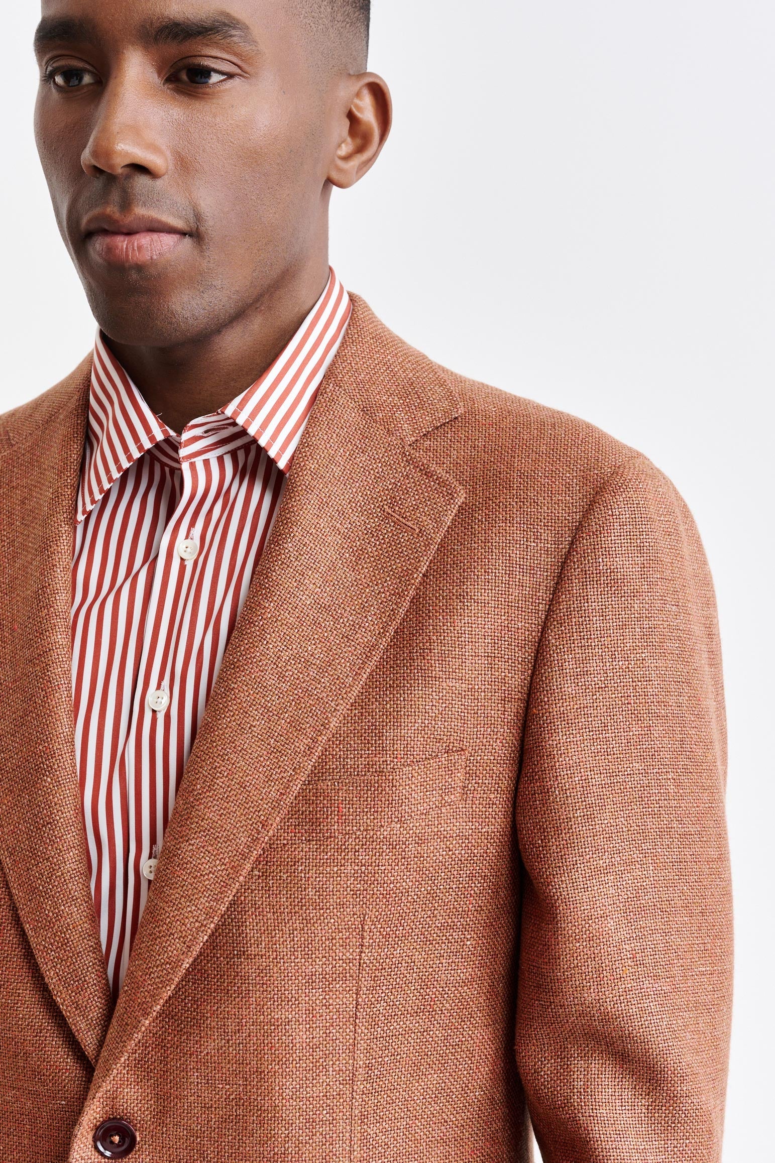 Medium Orange Wool & Linen Soho Jacket Jazz — detail 4