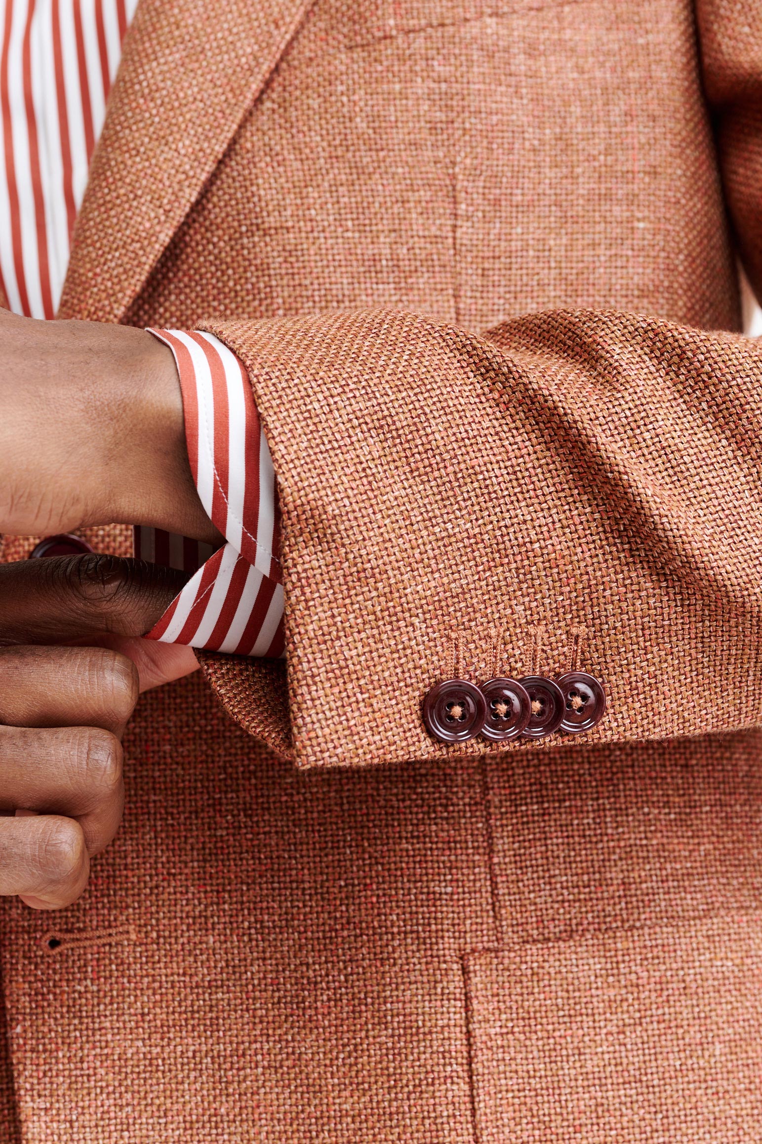 Medium Orange Wool & Linen Soho Jacket Jazz — detail 1