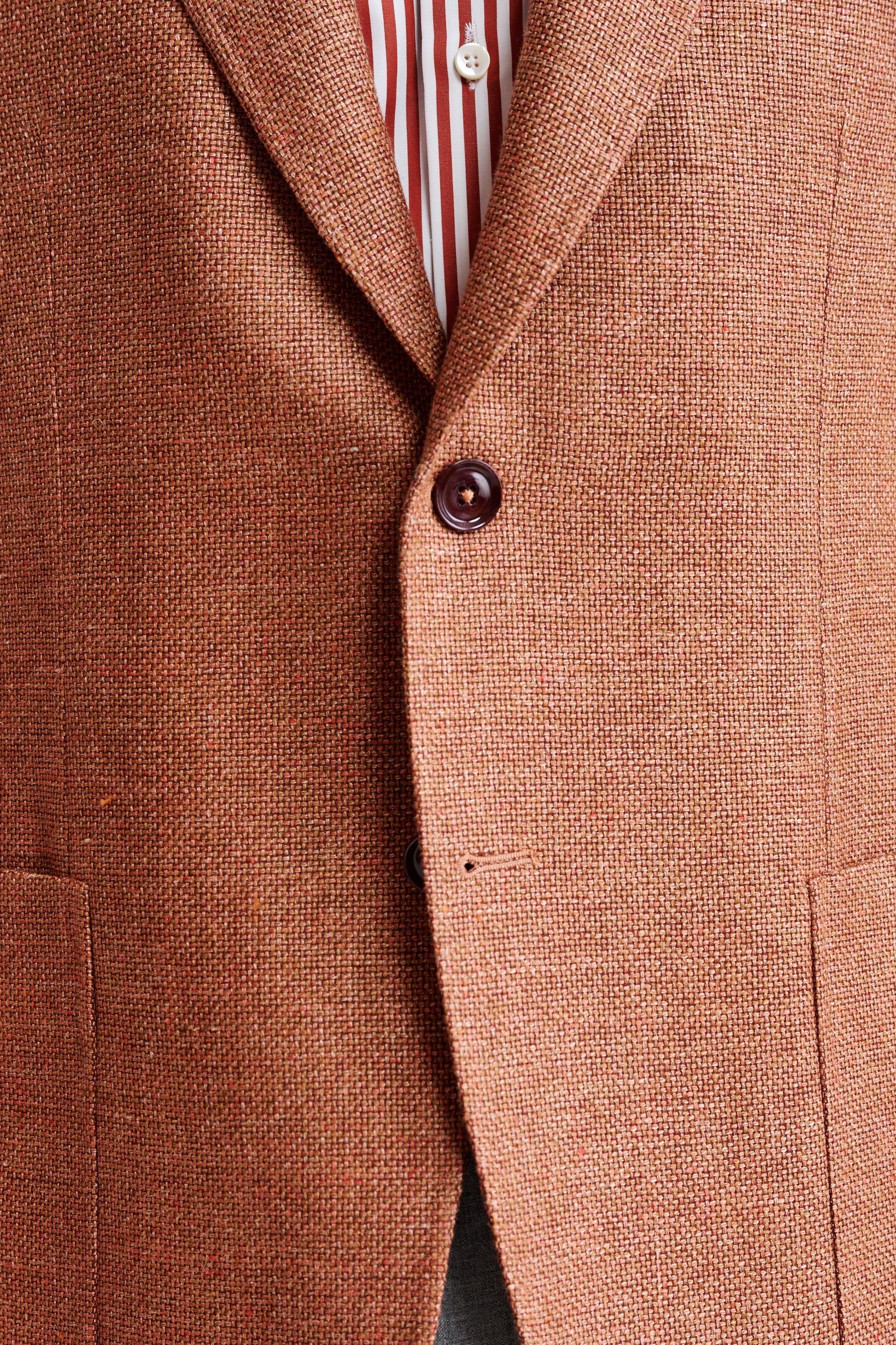Medium Orange Wool & Linen Soho Jacket Jazz — detail 2