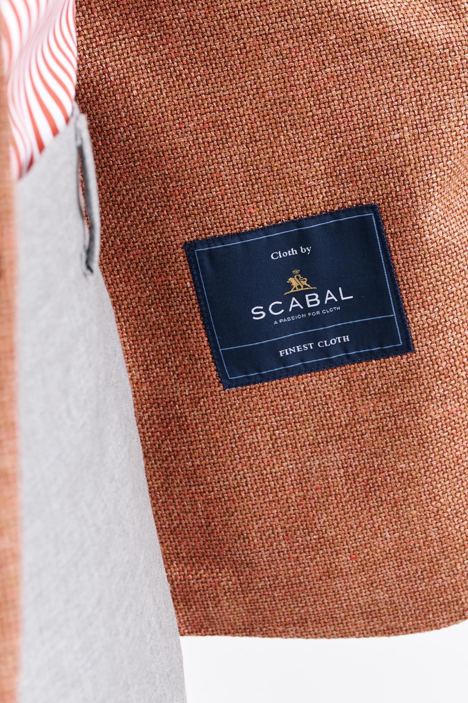 Medium Orange Wool & Linen Soho Jacket Jazz — detail 3