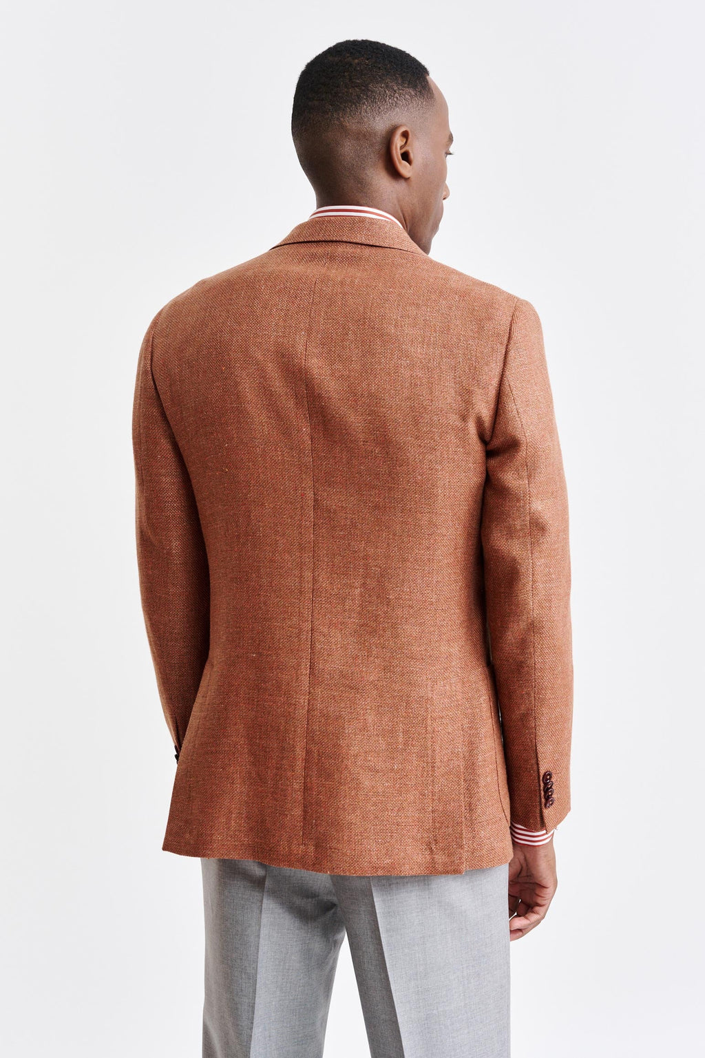 Medium Orange Wool & Linen Soho Jacket Jazz — detail 5