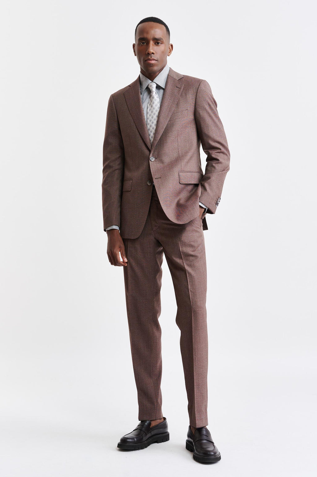 Medium Brown 100% Wool Super 130's Soho Jacket Jazz — detail 6