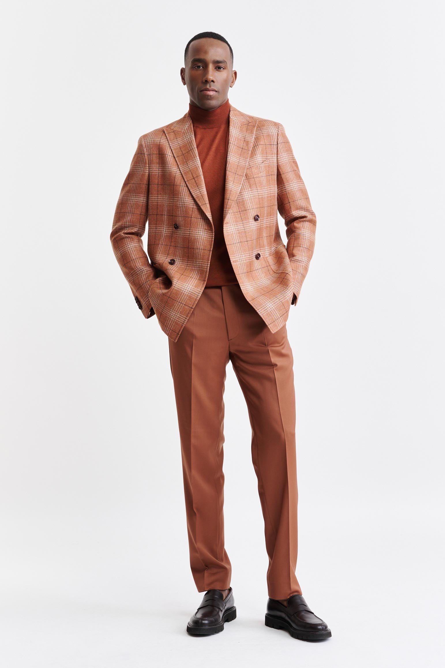 Medium Orange Wool & Linen Kenton Jacket Riviera Trend — detail 4
