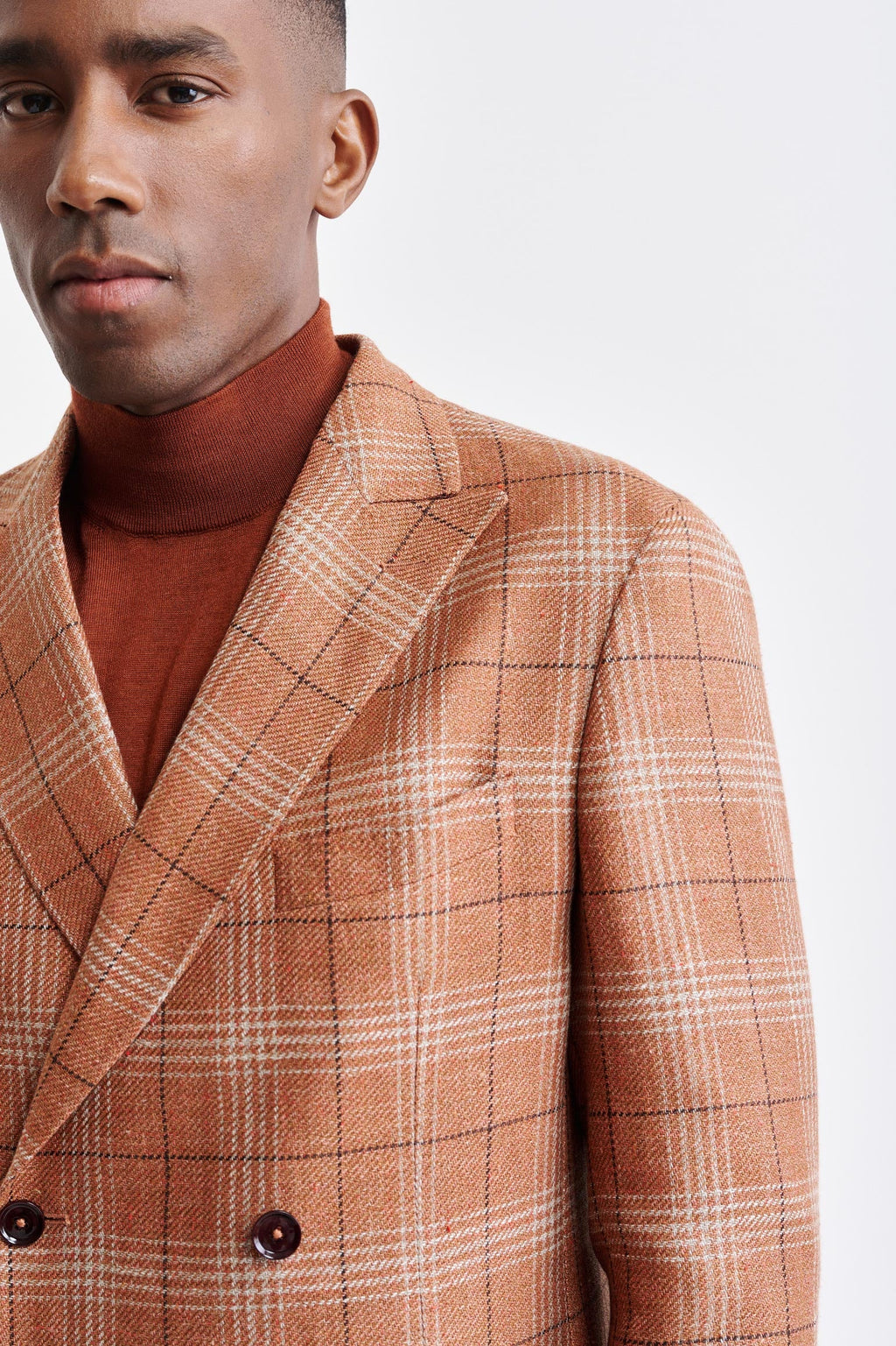 Medium Orange Wool & Linen Kenton Jacket Riviera Trend — detail 5
