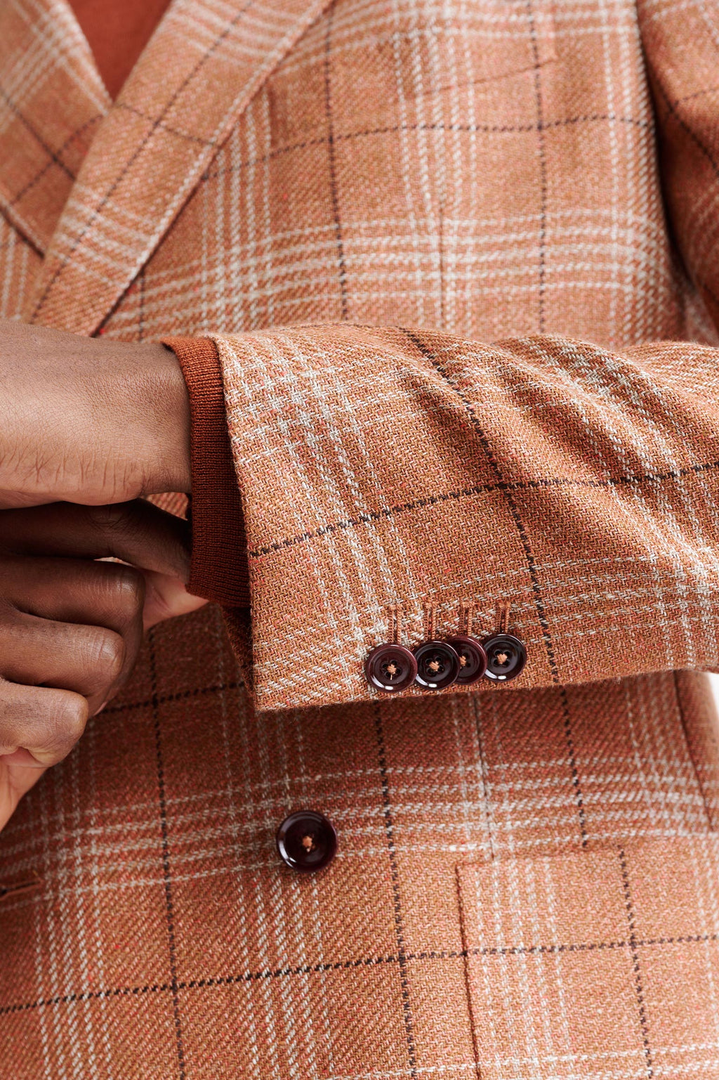 Medium Orange Wool & Linen Kenton Jacket Riviera Trend — detail 1