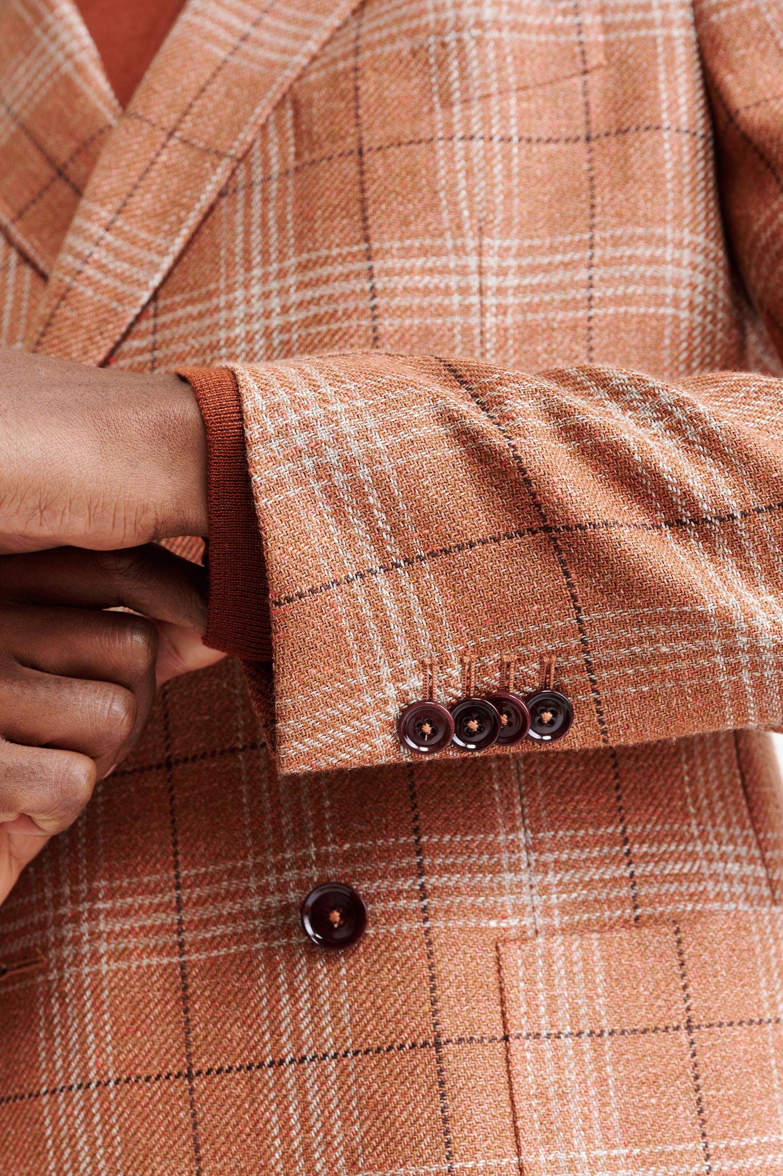 Medium Orange Wool & Linen Kenton Jacket Riviera Trend — detail 1