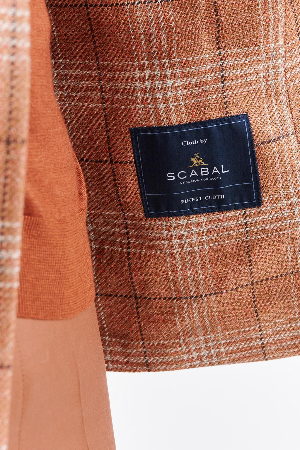 Medium Orange Wool & Linen Kenton Jacket Riviera Trend — detail 3