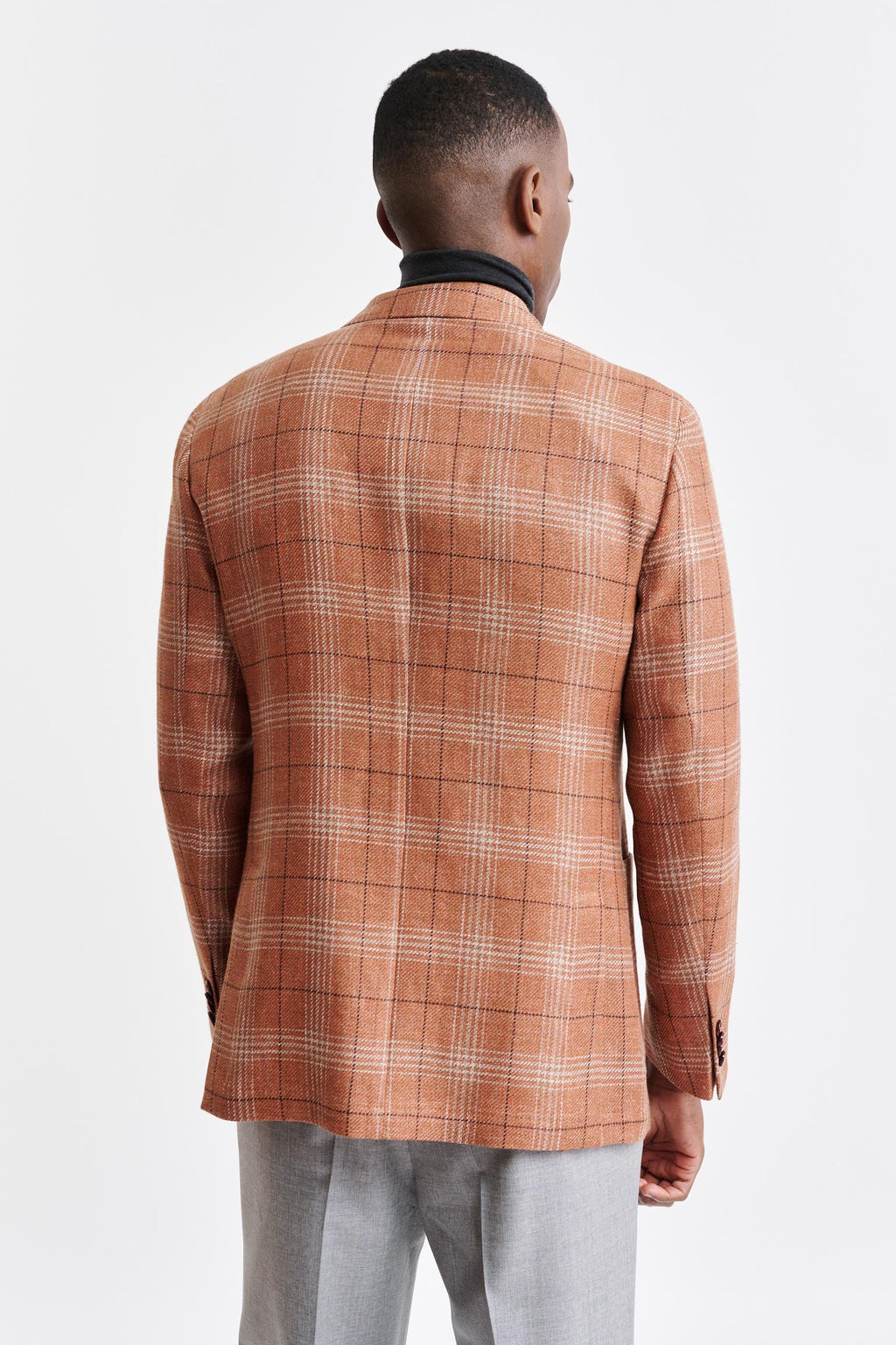 Medium Orange Wool & Linen Kenton Jacket Riviera Trend — detail 7