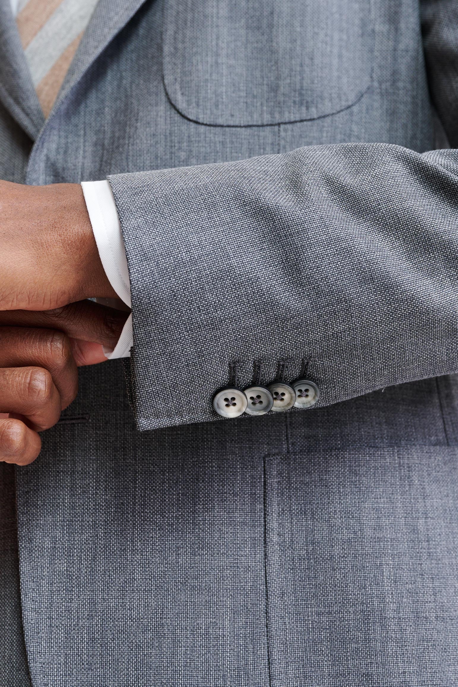 Medium Grey 100% Wool Super 100's Kenton Jacket Image — detail 1