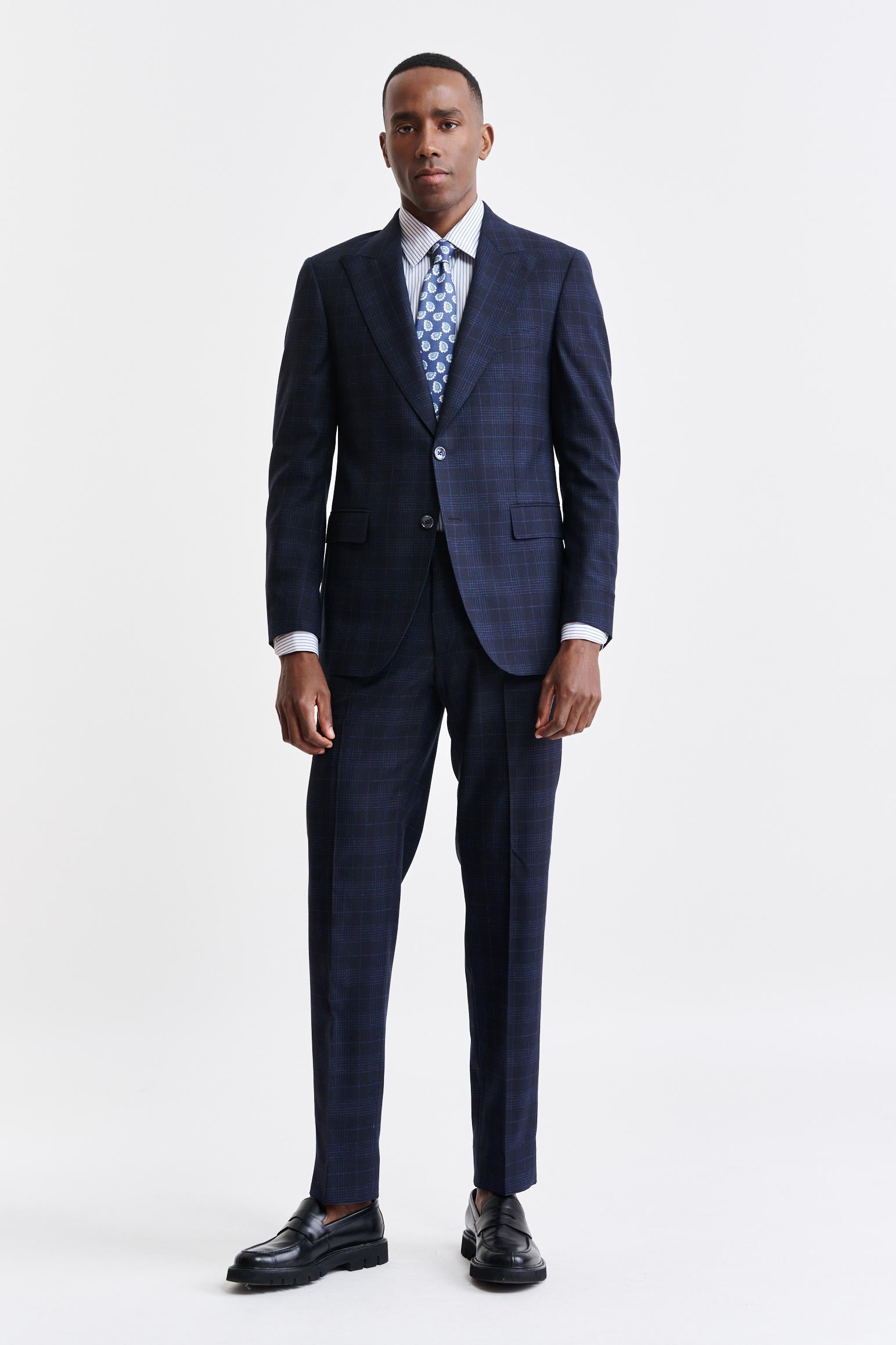 Dark Blue Wool & Cotton Soho Jacket Riviera Trend — detail 4