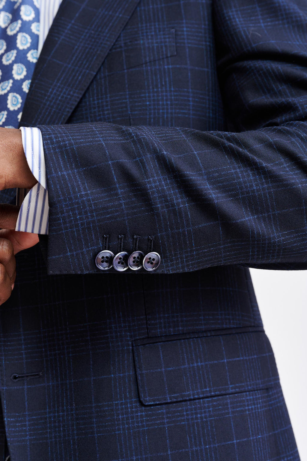 Dark Blue Wool & Cotton Soho Jacket Riviera Trend — detail 1