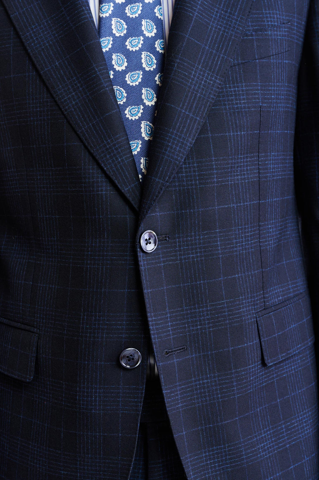 Dark Blue Wool & Cotton Soho Jacket Riviera Trend — detail 2