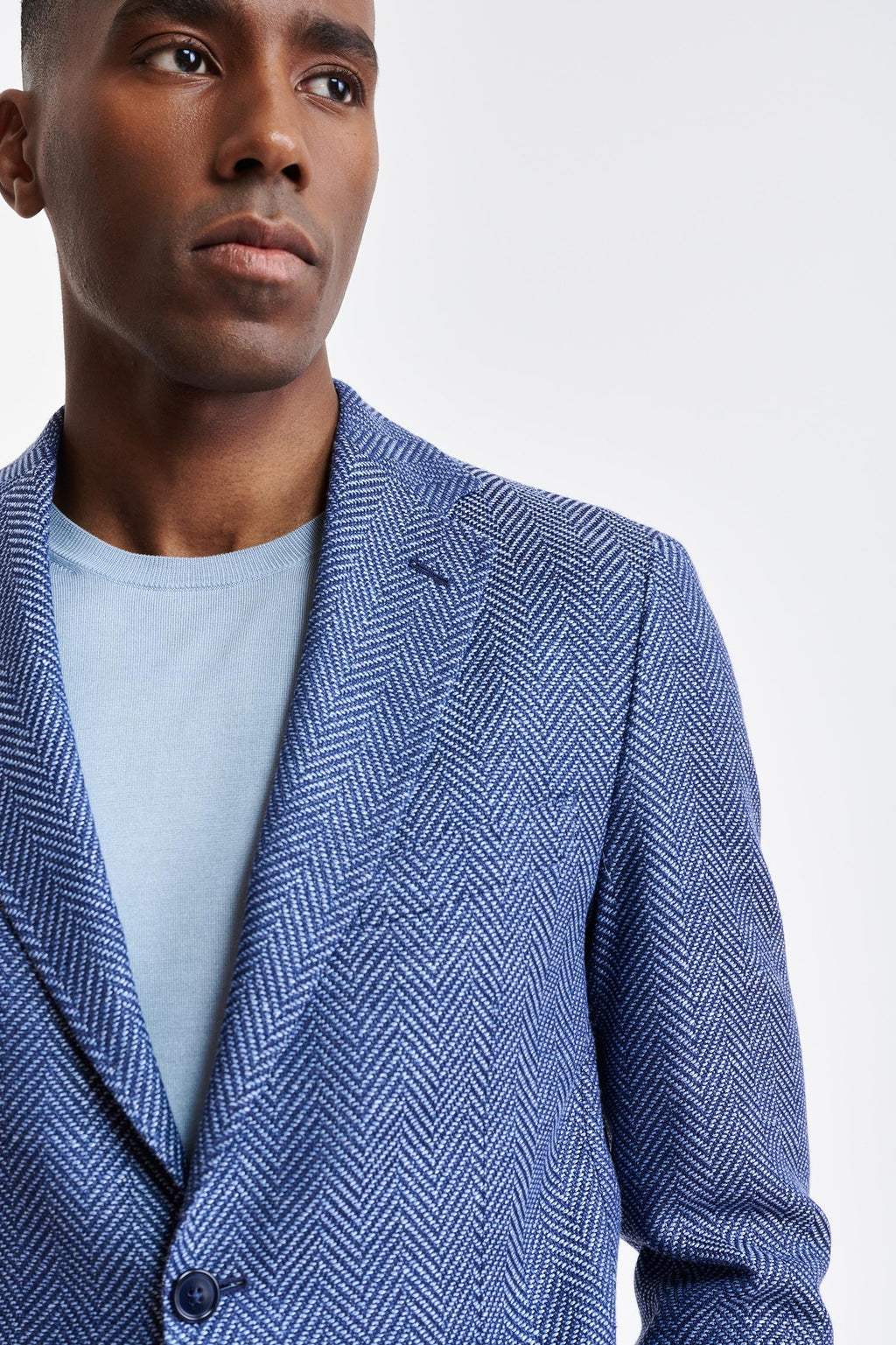Blue Wool & Linen Kenton Jacket Jazz — detail 6