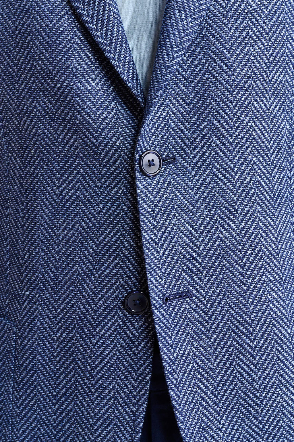 Blue Wool & Linen Kenton Jacket Jazz — detail 2