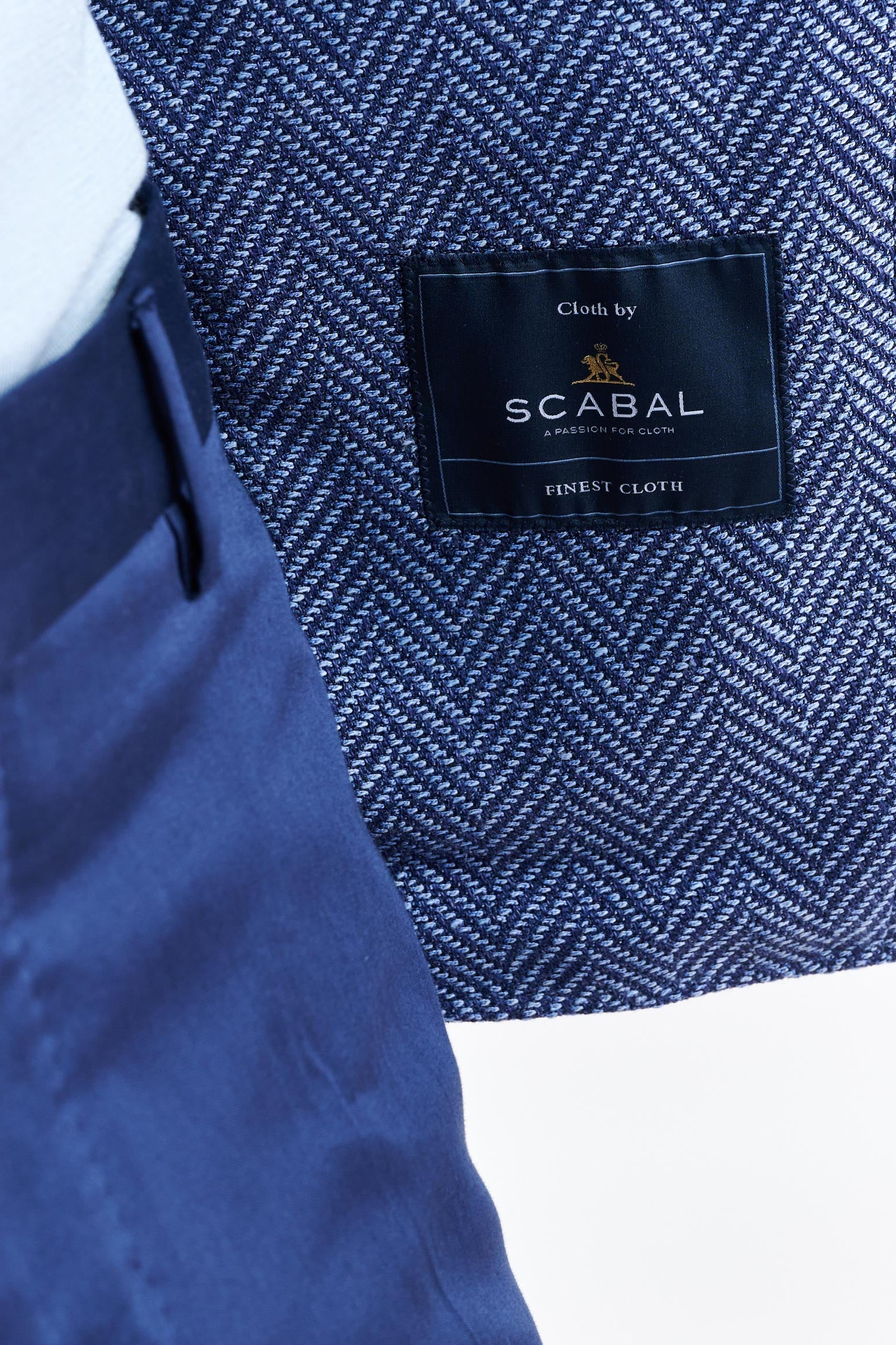 Blue Wool & Linen Kenton Jacket Jazz — detail 3