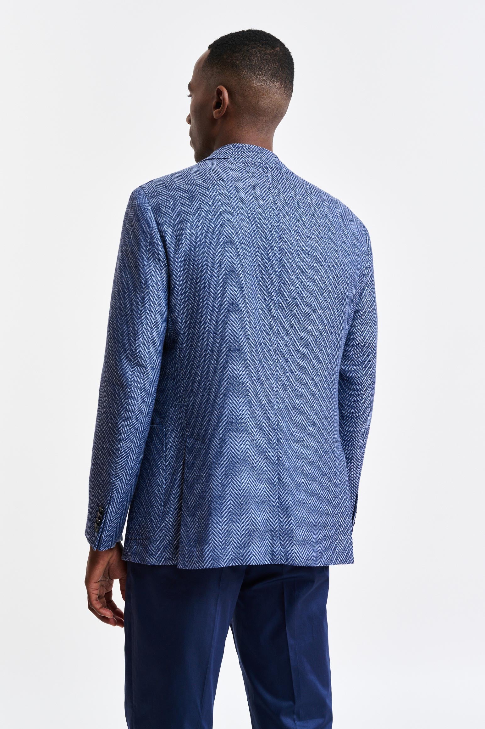 Blue Wool & Linen Kenton Jacket Jazz — detail 5
