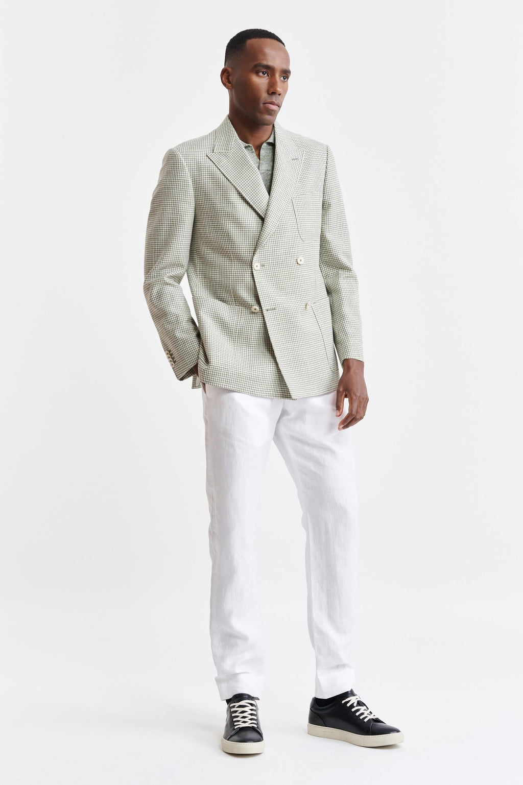 Light Green Wool & Cotton Soho Jacket Riviera Trend — detail 4