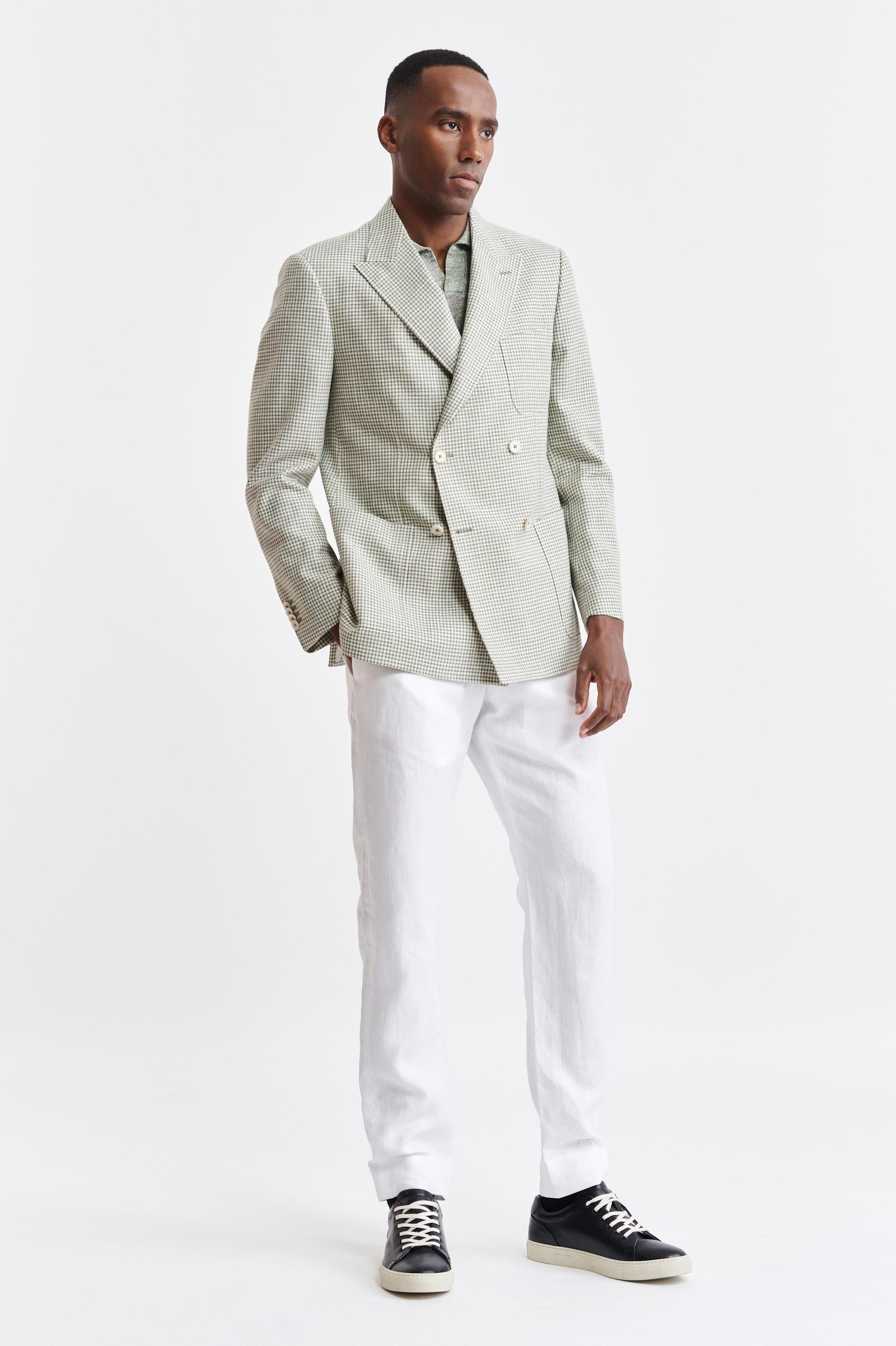 Light Green Wool & Cotton Soho Jacket Riviera Trend — detail 4
